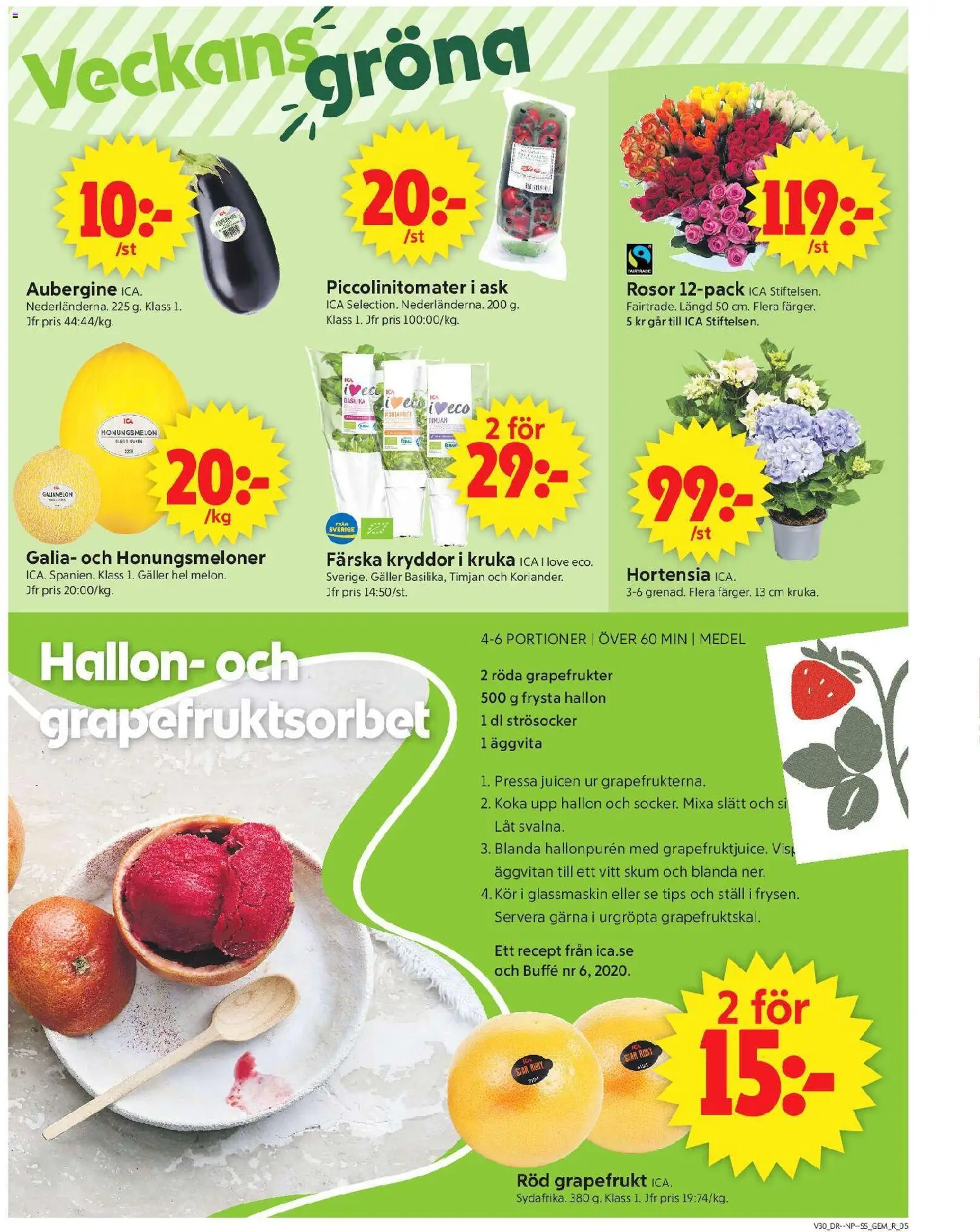 ICA Supermarket reklamblad aktuell från 20/07/2026 | Sida: 5 | Produkter: Gem, Timjan, Aubergine, Basilika