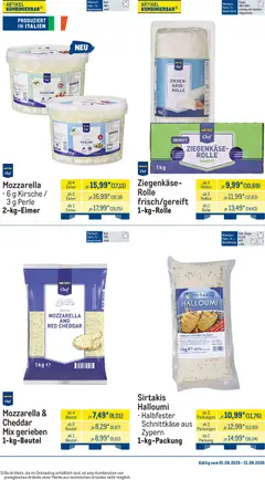 Metro Monats-Menü ab 01.08.2026 gültig | Seite: 17 | Produkte: Käse, Mozzarella, Ziegenkäse, BH