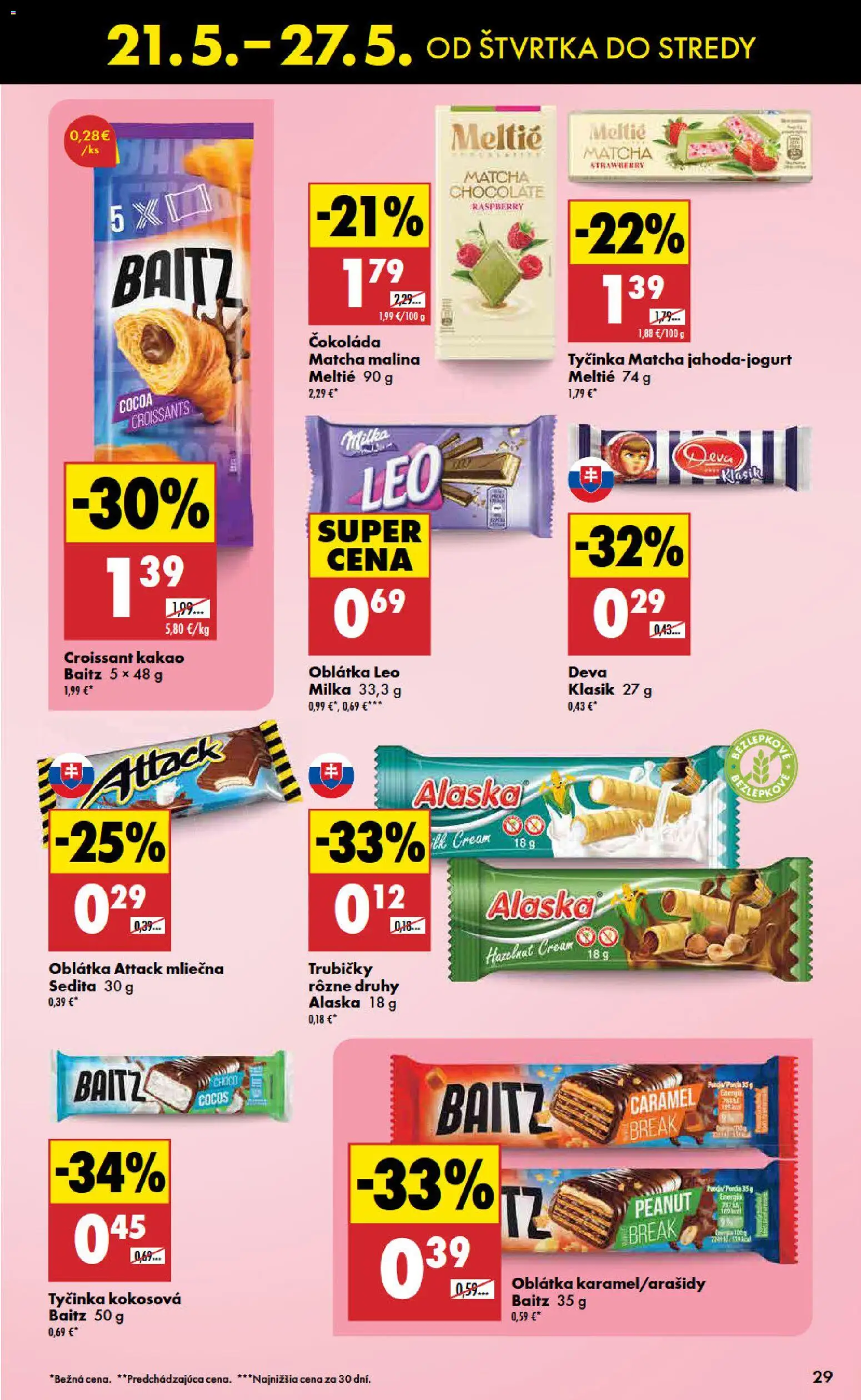 Nové Biedronka akcie – leták je platný od 21.05.2026 | Strana: 29 | Produkty: Croissant, Čokoláda, Milka, Kakao