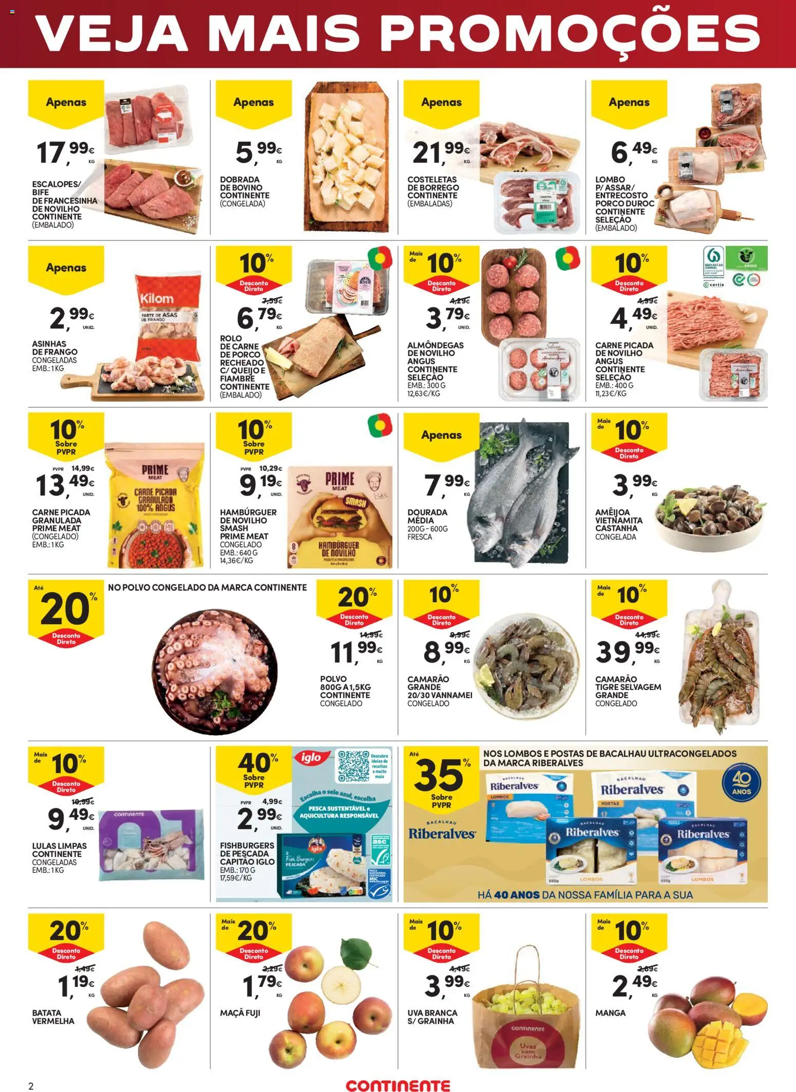 Continente folheto Fim de Semana │ válido de 02/10/2026 | Página: 2 | Produtos: Dourada, Bacalhau, Lulas, Polvo