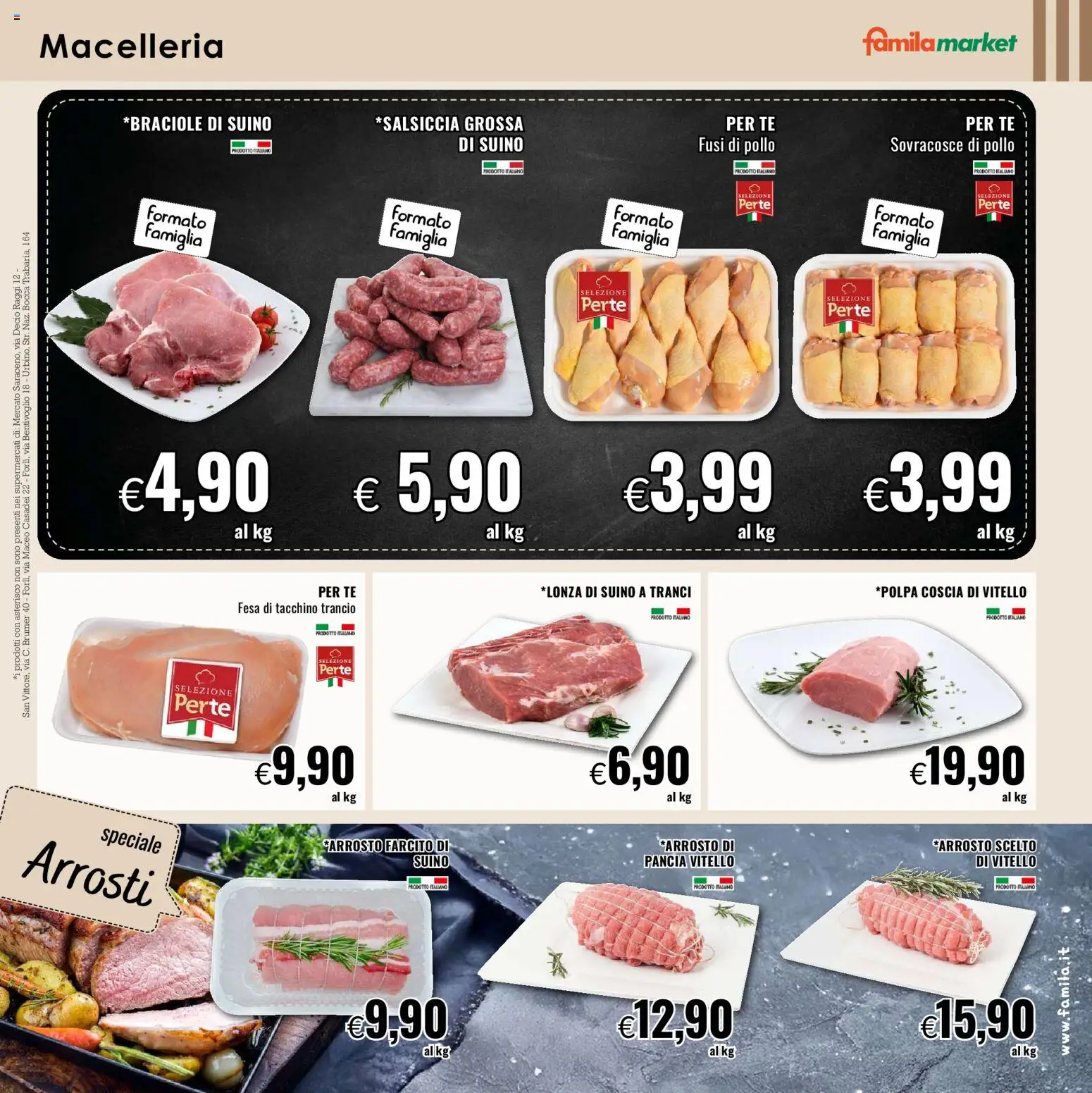 Volantino Famila del 29/10/2026 | Pagina: 13 | Prodotti: Pollo, Suino, Tacchino, Coscia di vitello