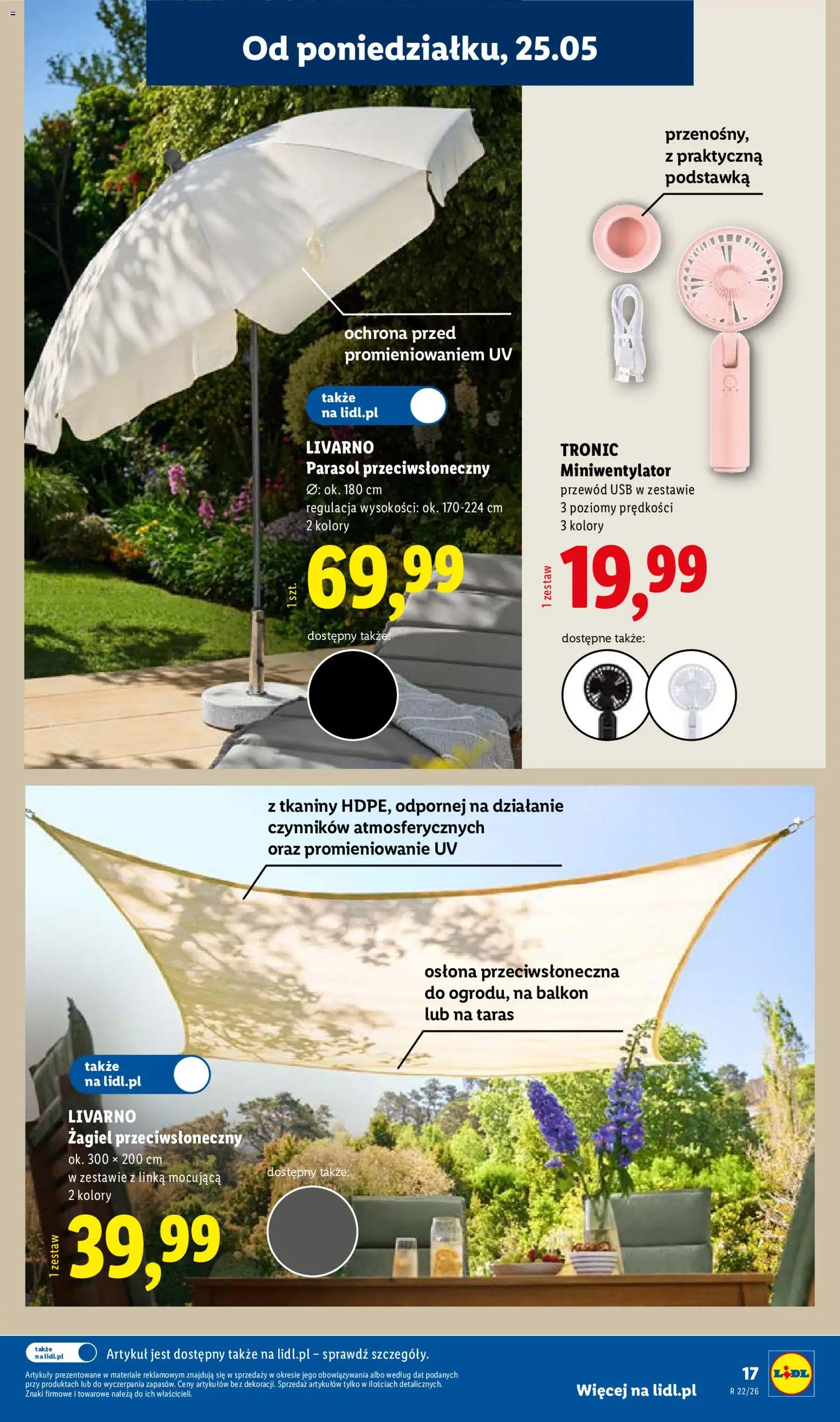 Lidl Katalog od 25.05.2026 | Strona: 21 | Produkty: Parasol, USB