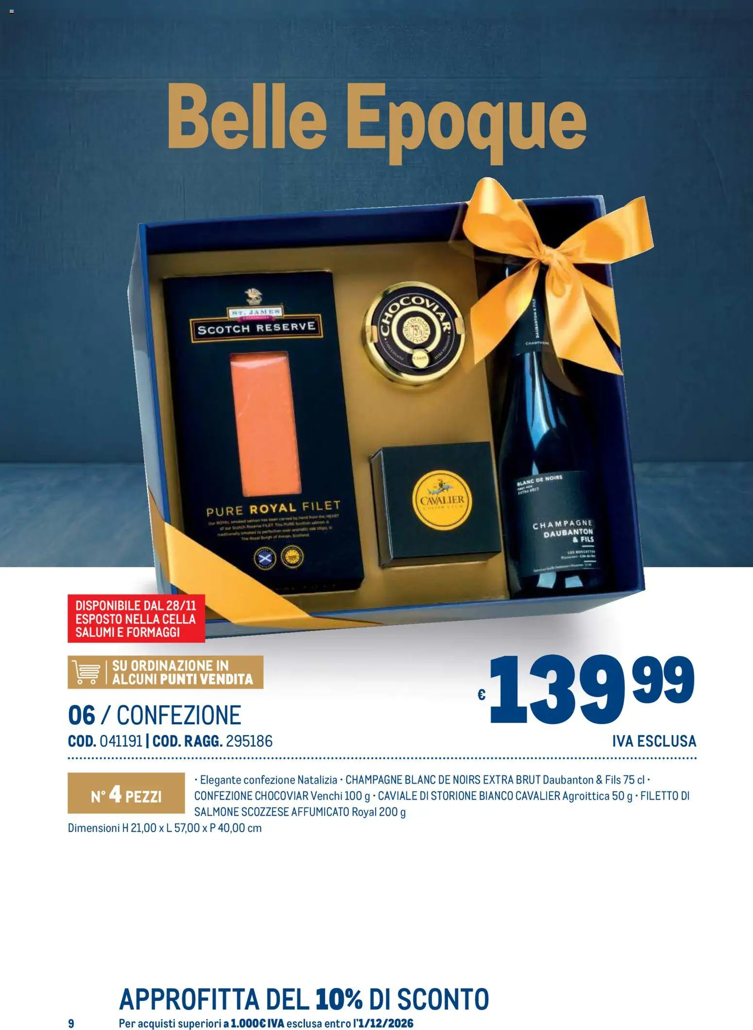 Volantino Metro del 19/10/2026 | Pagina: 9 | Prodotti: Salmone, Filetto di salmone, Filetto, Champagne