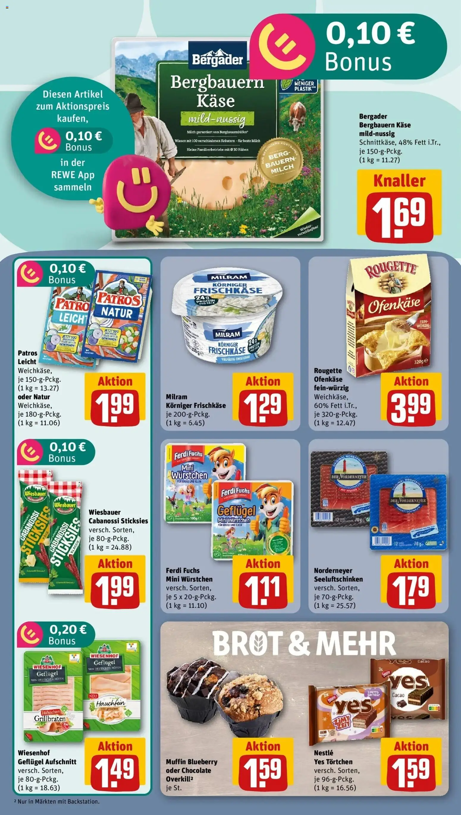 REWE Prospekt ab 05.10.2026 zum Blättern » Angebote | Seite: 14 | Produkte: Milch, Milram, Brot, Frischkase