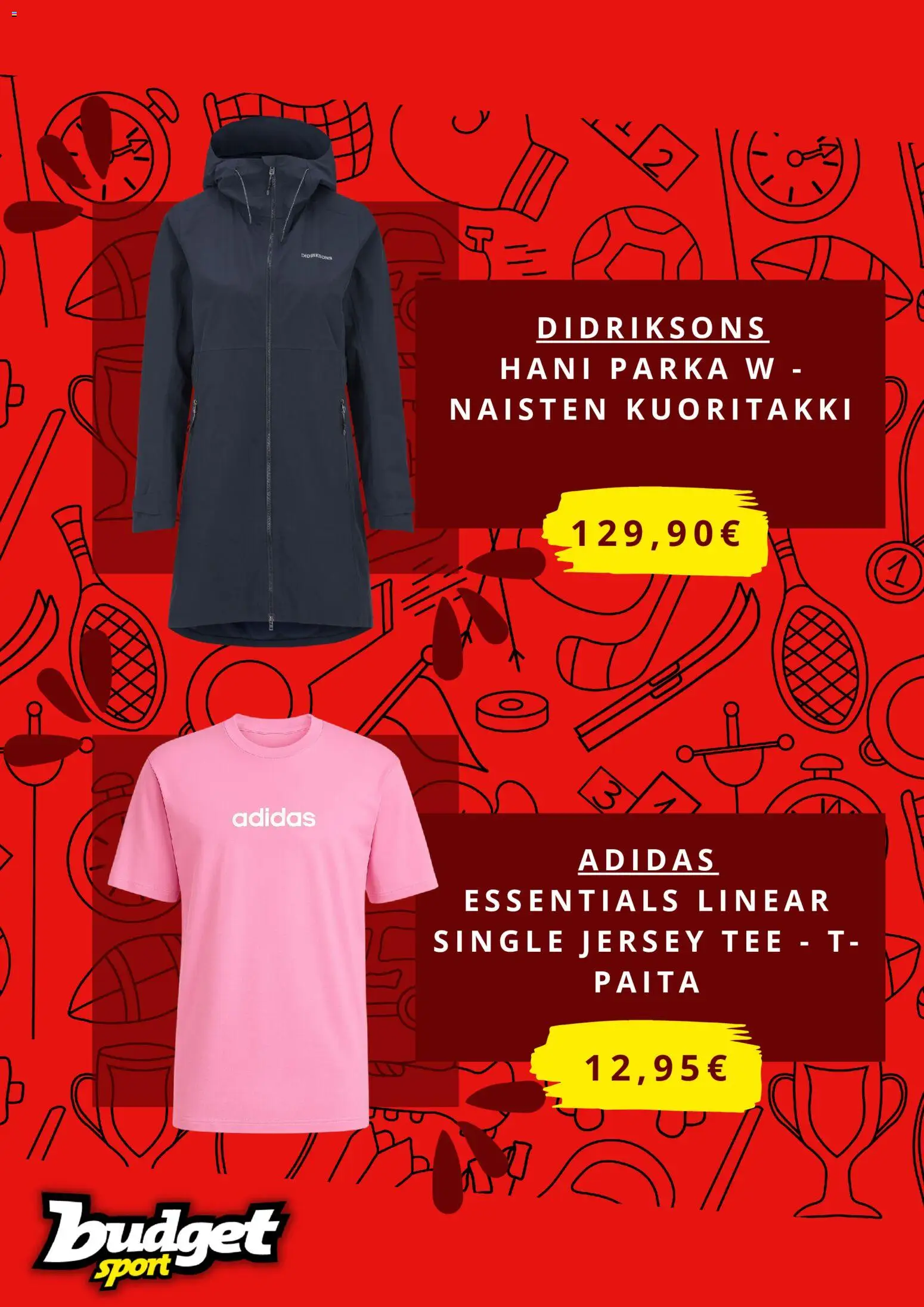 Budget Sport tarjoukset – voimassa 23/06/2026 alkaen | Sivu: 2 | Tuotteet: Paita, Tee, Kuoritakki