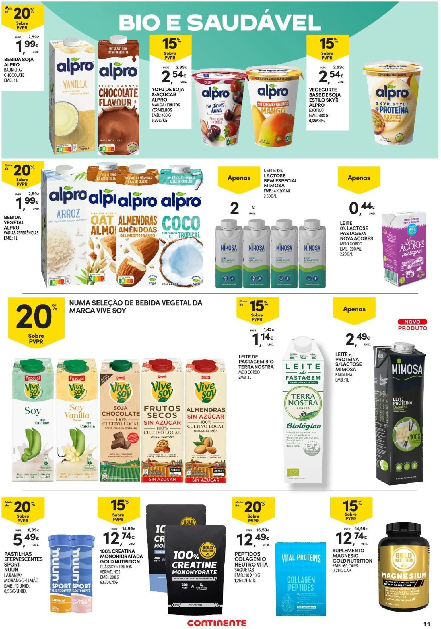 Continente Açores │ válido de 09/07/2026 | Página: 11 | Produtos: Leite, Chocolate, Arroz, Vitamina d