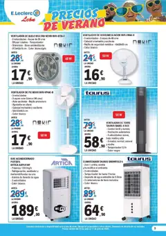 Vista previa E.Leclerc folleto válido desde el 22/06/2026 | Página: 9 | Productos: Ηλεκτρονικα ειδη, Aire acondicionado, Ventilador, Ventilador de pie