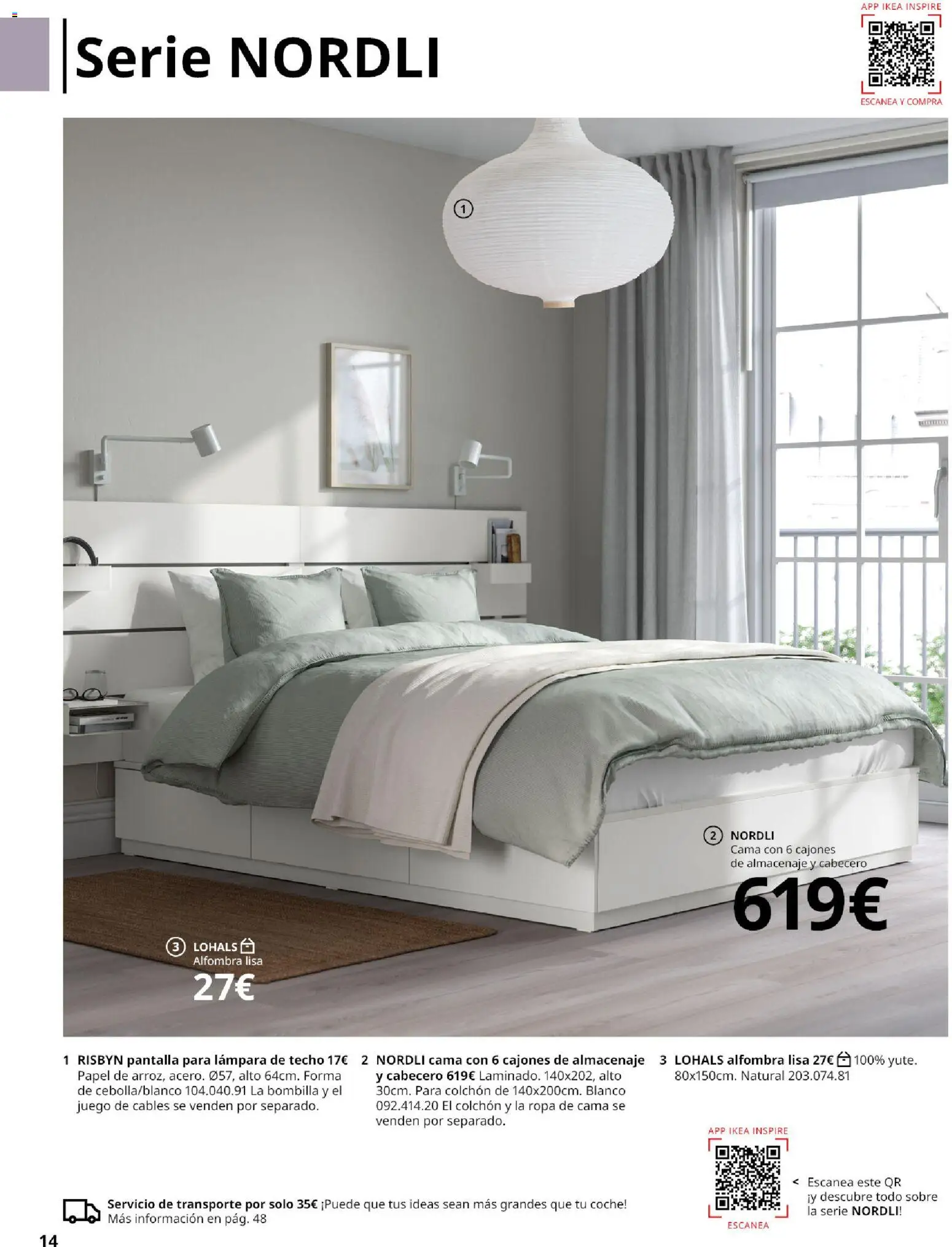 IKEA - Muebles para el dormitorio │ válido desde el 01/09/2026 | Página: 14 | Productos: Lámpara de techo, Ropa, Bombilla, Alfombra