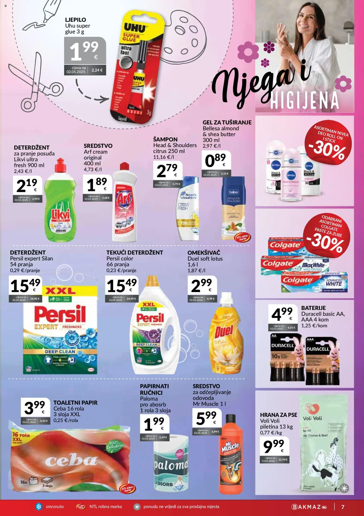 Bakmaz katalog | vrijedi od 02.09.2026 | Stranica: 7 | Proizvodi: Gel za tuširanje, Piletina, Omekšivač, Arf