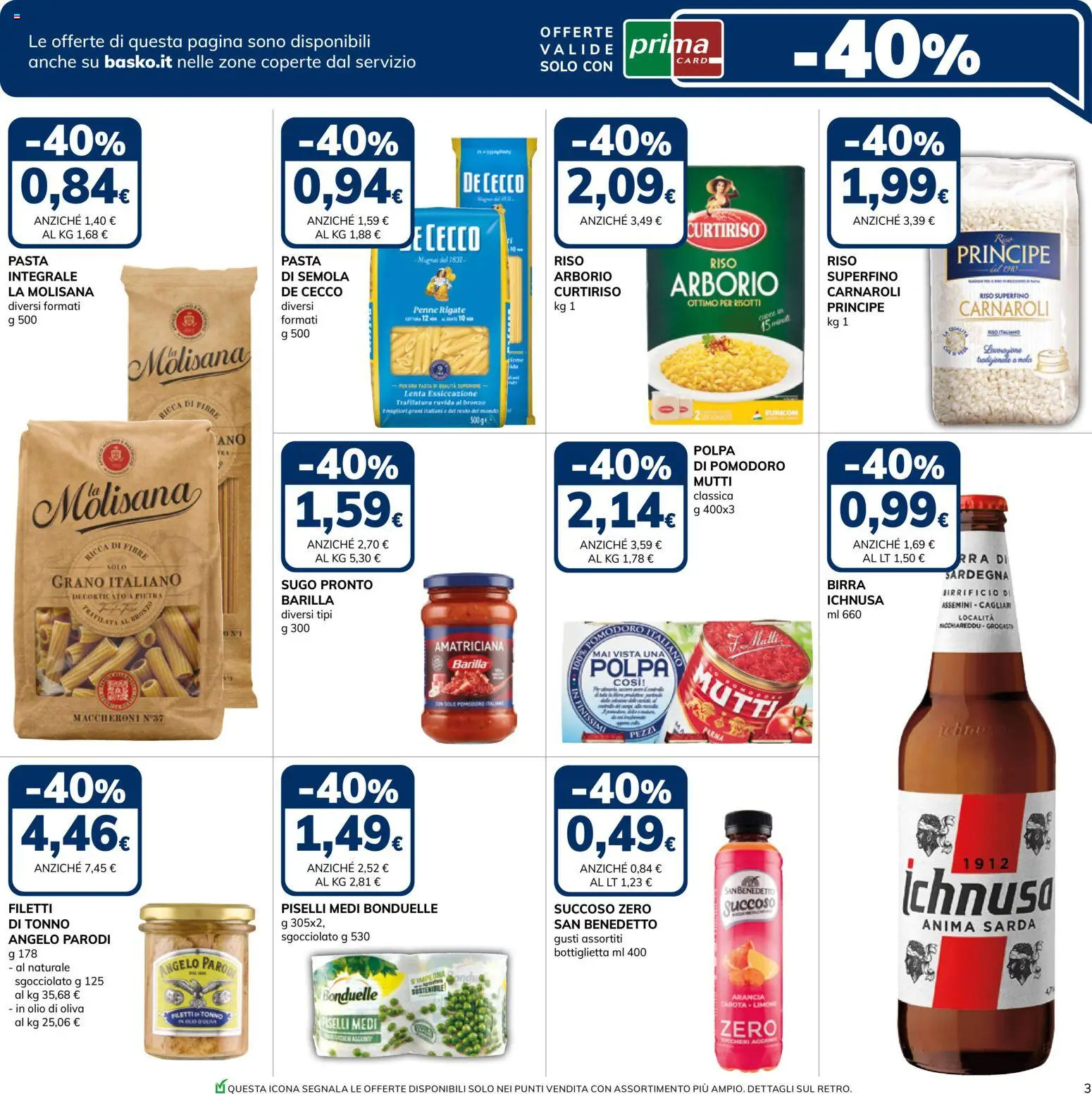 Volantino Basko del 21/08/2026 | Pagina: 3 | Prodotti: Pomodoro, Piselli, Tonno, Semola