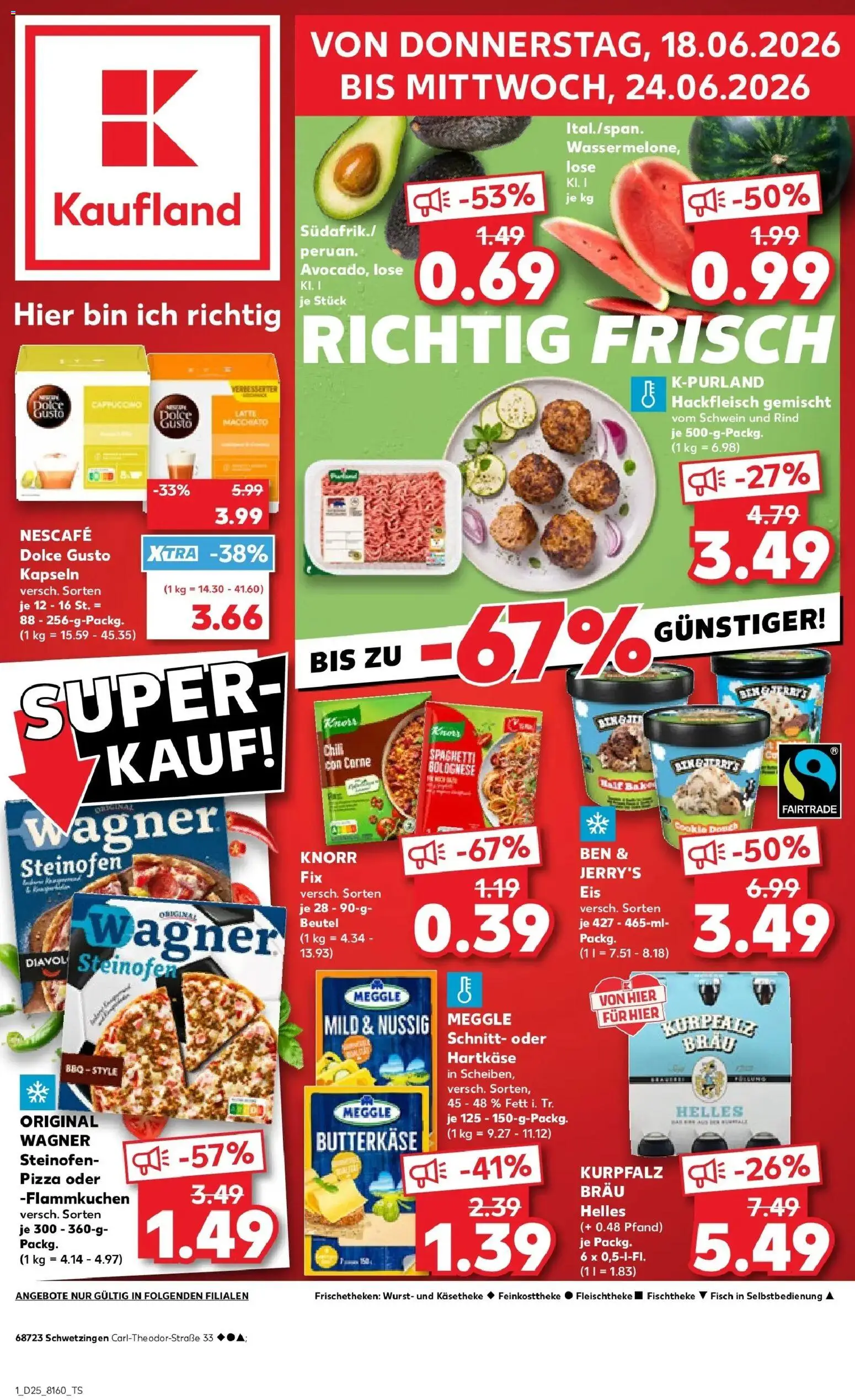 Kaufland Prospekt Schwetzingen – gültig ab 15.06.2026 | Seite: 12 | Produkte: Butter, Avocado, Chili, Dolce gusto