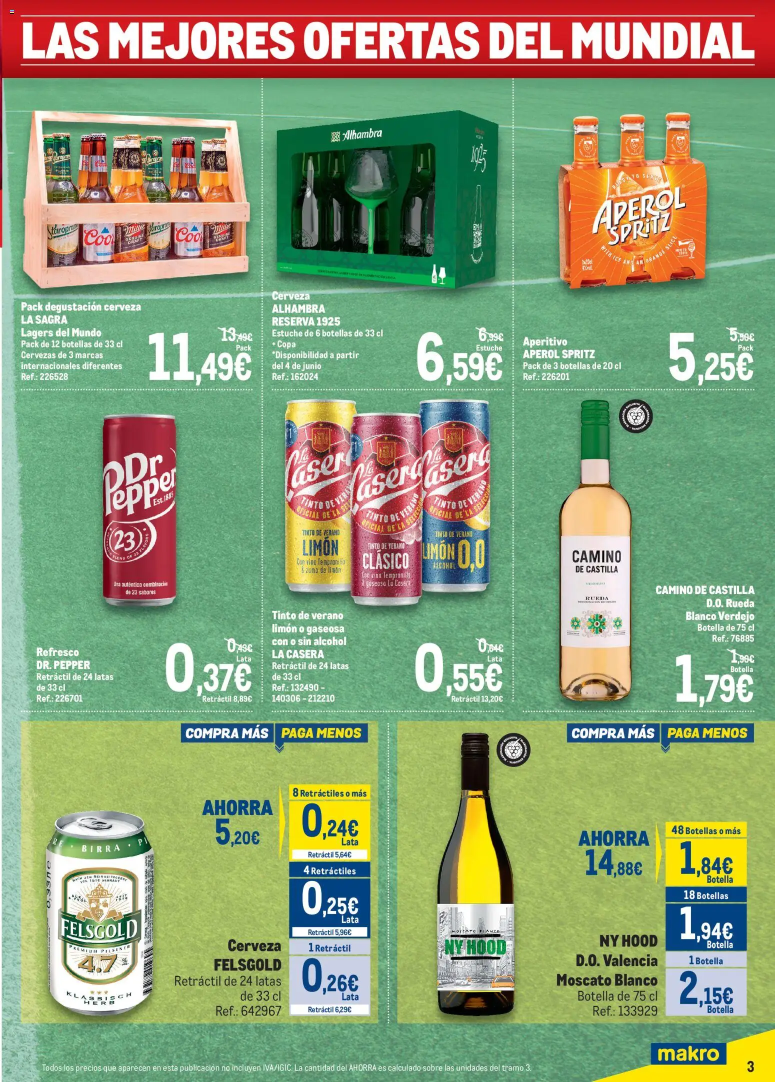 Makro Precios Mundial Sur 2 │ válido desde el 01.06.2026 | Página: 3 | Productos: Vino, Cerveza, Ροζ πιπέρι, Gaseosa