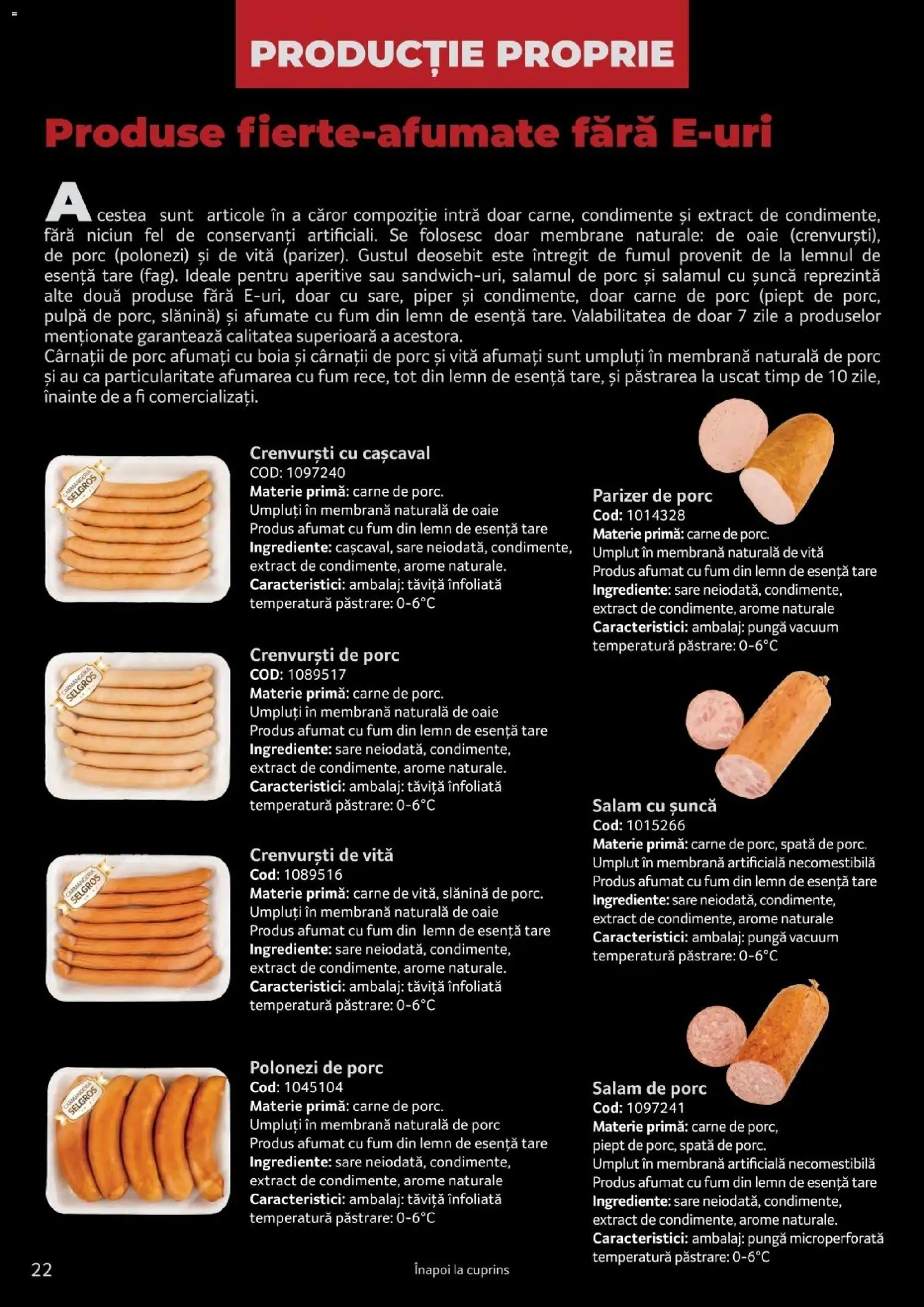 Noul catalog Selgros – valabil de la 25.03.2026 | Pagină: 22 | Produse: Cașcaval, Salam, Parizer, Condimente