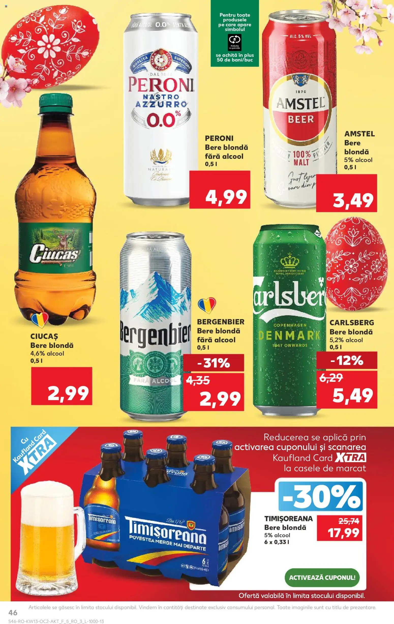Noul catalog Kaufland – valabil de la 25.03.2026 | Pagină: 46 | Produse: Bere, Plastik Kulübe