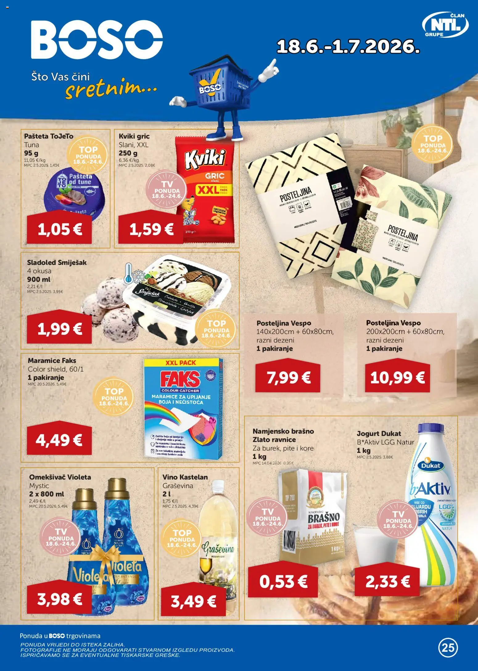Boso katalog | vrijedi od 18.06.2026 | Stranica: 1 | Proizvodi: Omekšivač, Sladoled, Brašno, Violeta