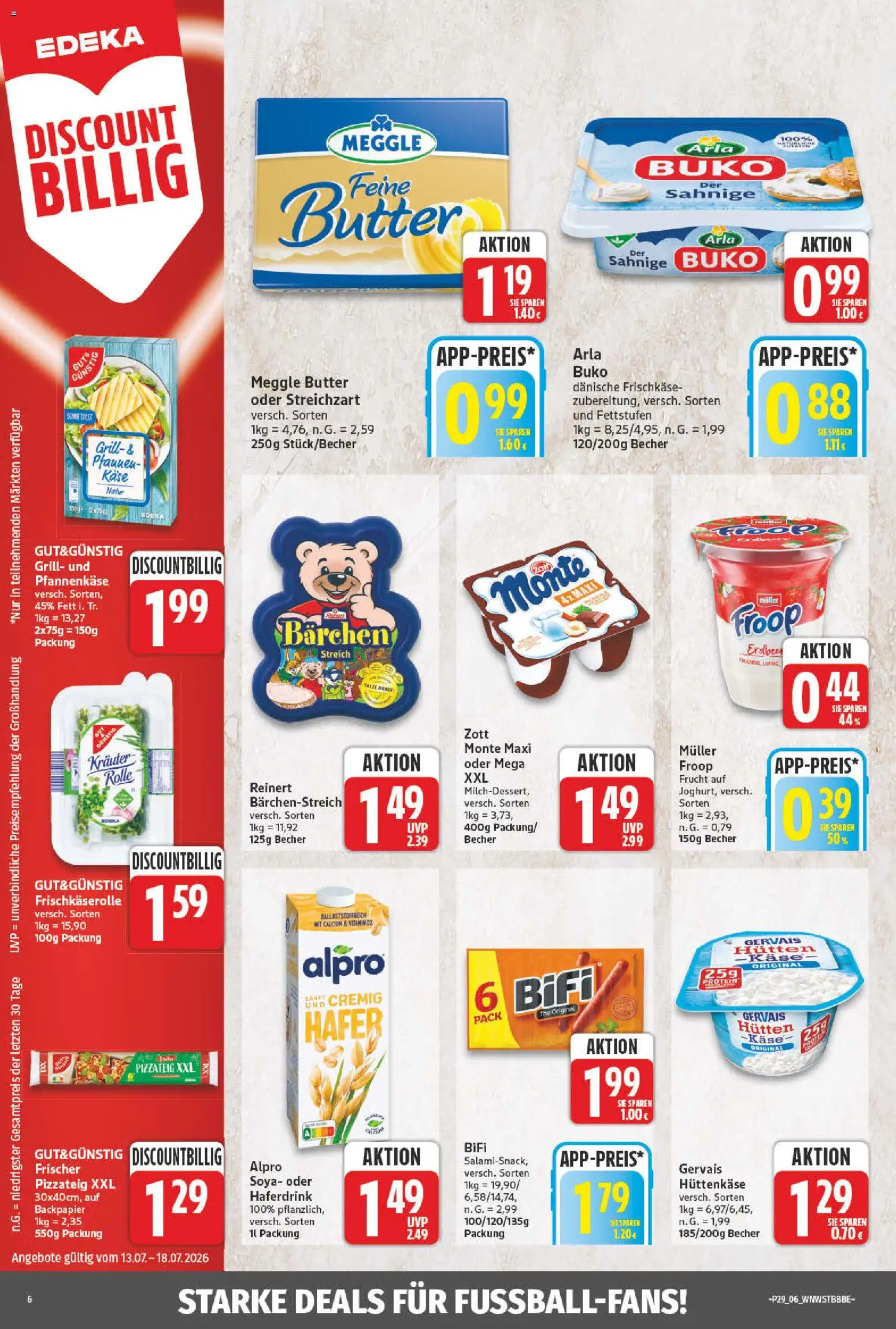 NP Discount Prospekt – gültig ab 13.07.2026 | Seite: 8 | Produkte: Käse, Bifi, Alpro, Hüttenkäse