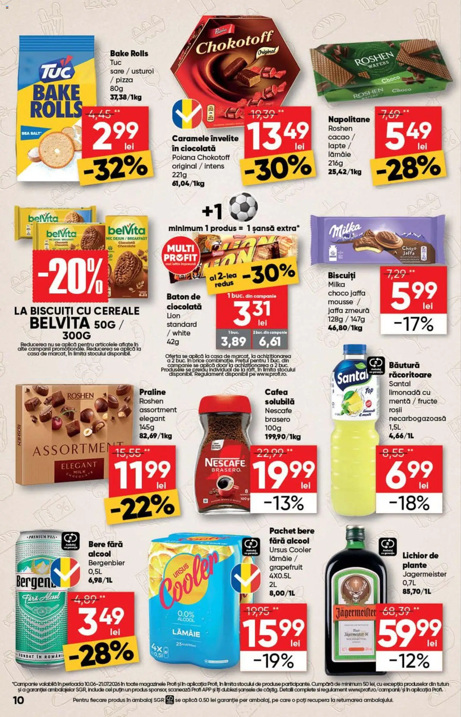 Noul catalog Profi – valabil de la 10.06.2026 | Pagină: 10 | Produse: Napolitane, Praline, Lichior, Plastik Kulübe