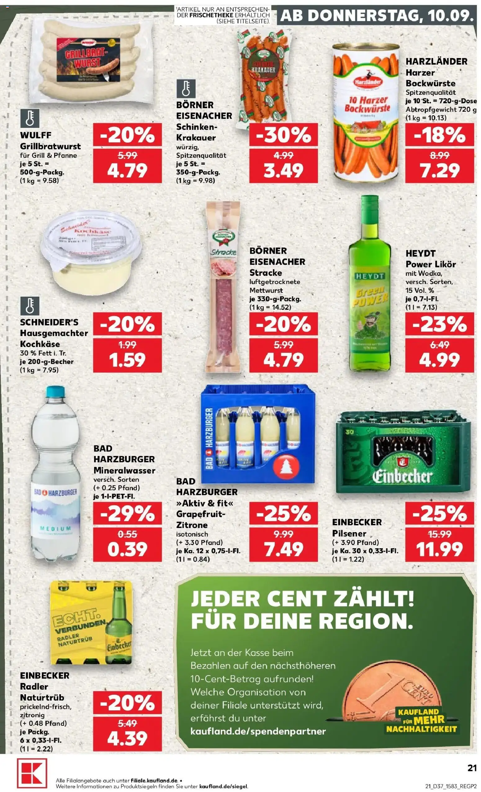 Prospekt Kaufland ab 10.09.2026 » Angebote Online zum Blättern | Seite: 21 | Produkte: Bad, Grapefruit, Wurst, Wodka