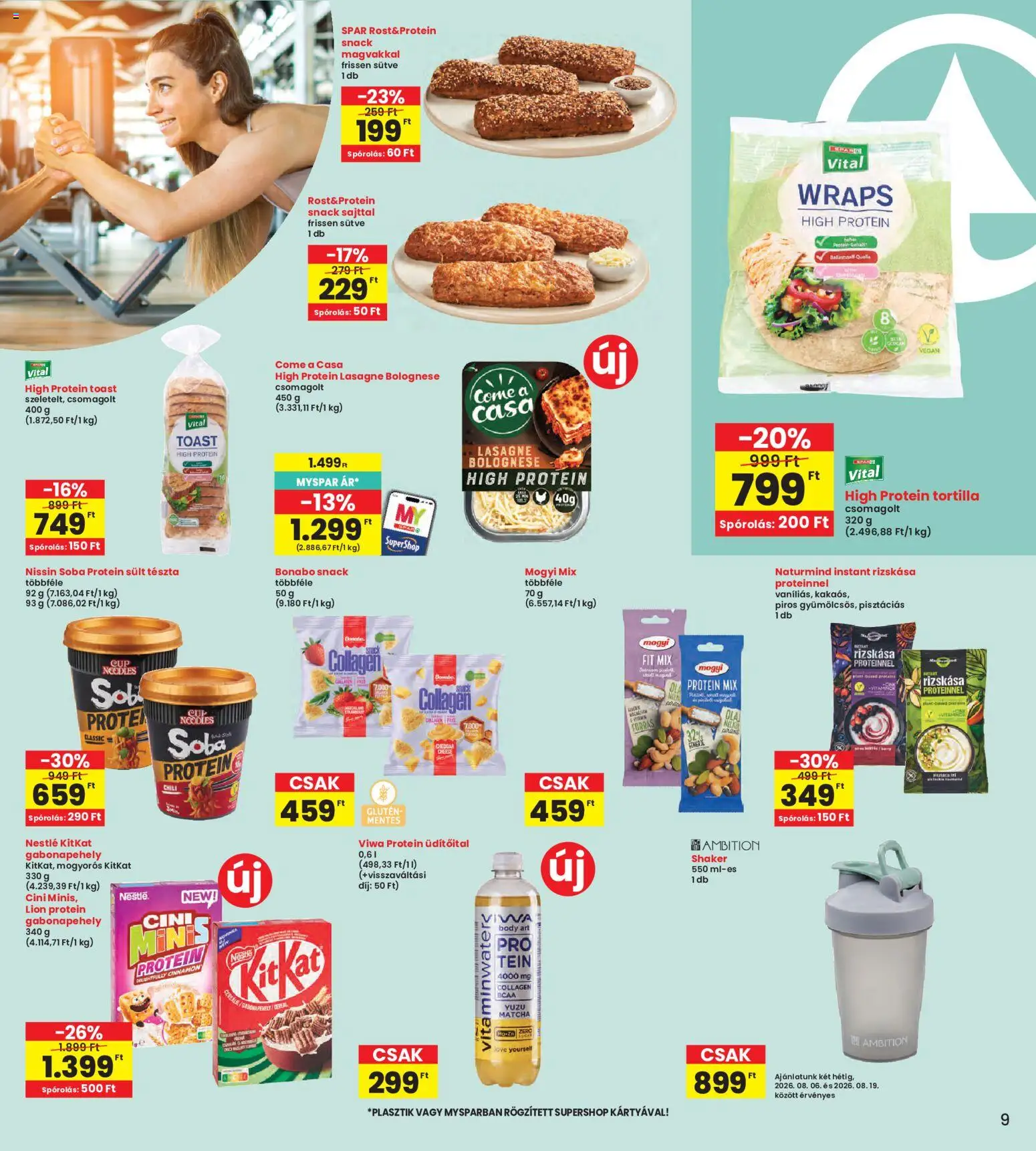 Interspar akciós ujság - amely érvényes a következő dátumtól: 2026.08.06. | Oldal: 9 | Termékek: Gabonapehely, Body, Tészta, Vegán