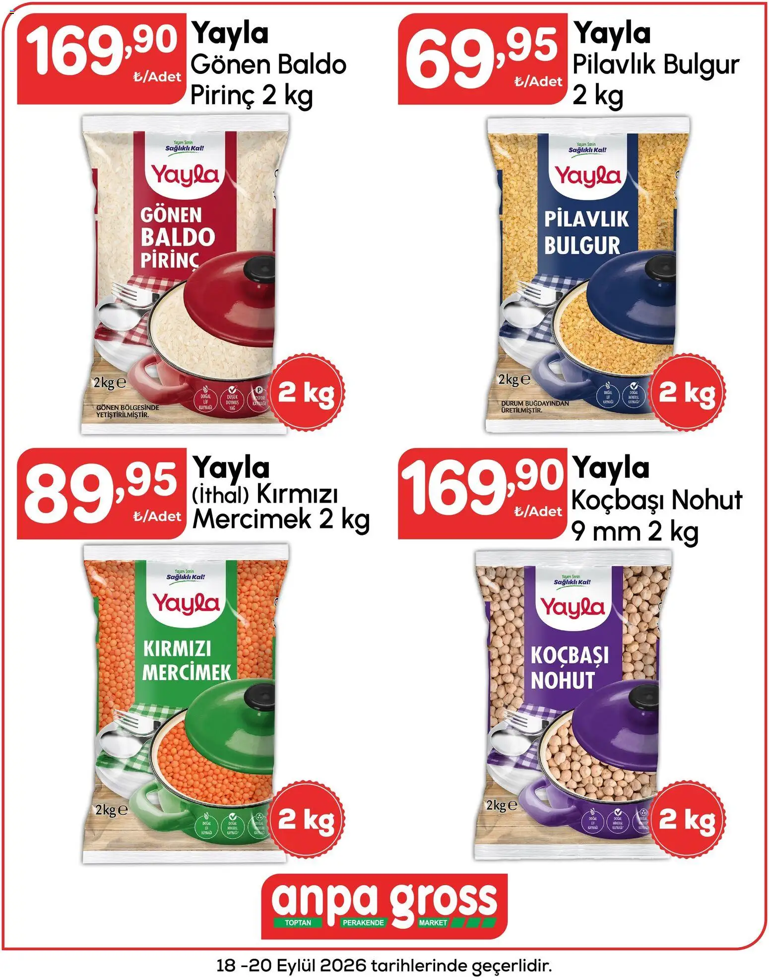 Anpa Gross - Hafta sonu fırsatları - 18 Eylül 2026 tarihinden itibaren geçerlidir | Sayfa: 2 | Ürünler: Mercimek, Pirinç