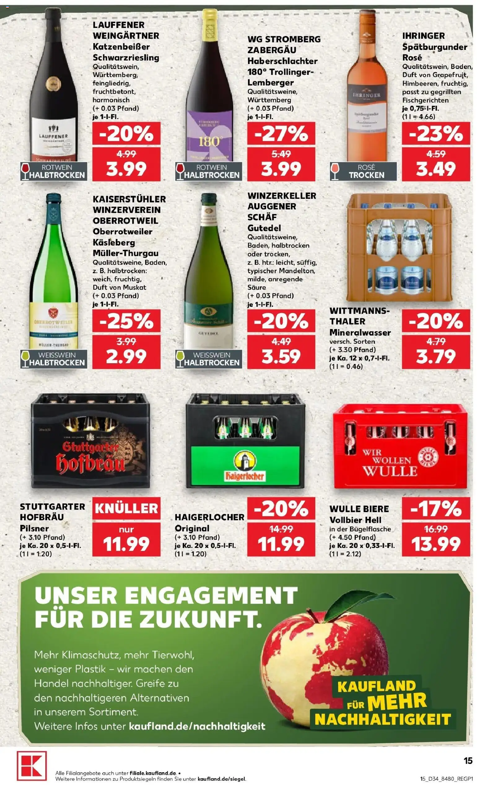 Prospekt Kaufland ab 20.08.2026 » Angebote Online zum Blättern | Seite: 15 | Produkte: Weißwein, Rotwein, Duft, Mineralwasser