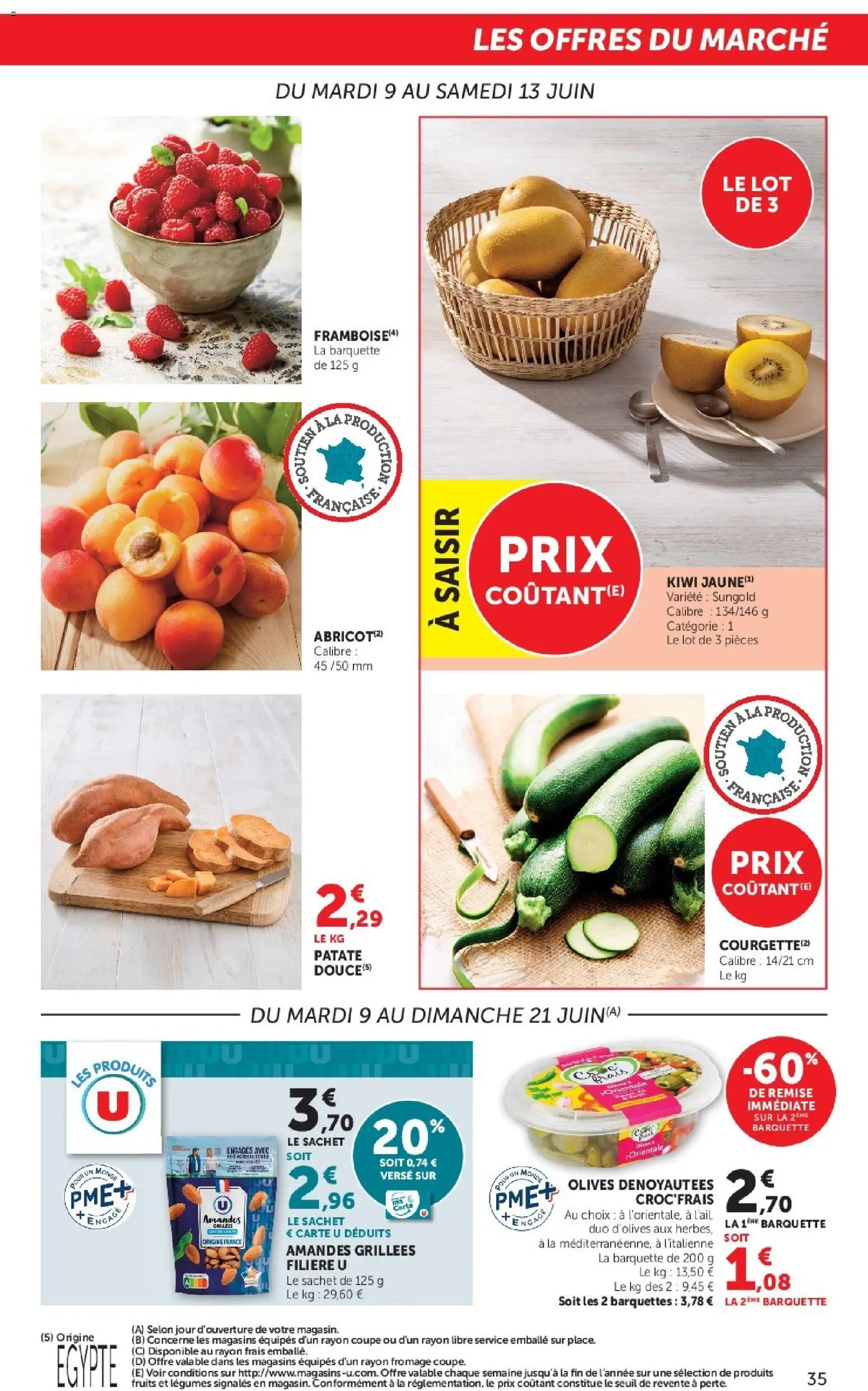 {H1} | Page: 35 | Produits: Olives, Fromage, Kiwi, Amandes