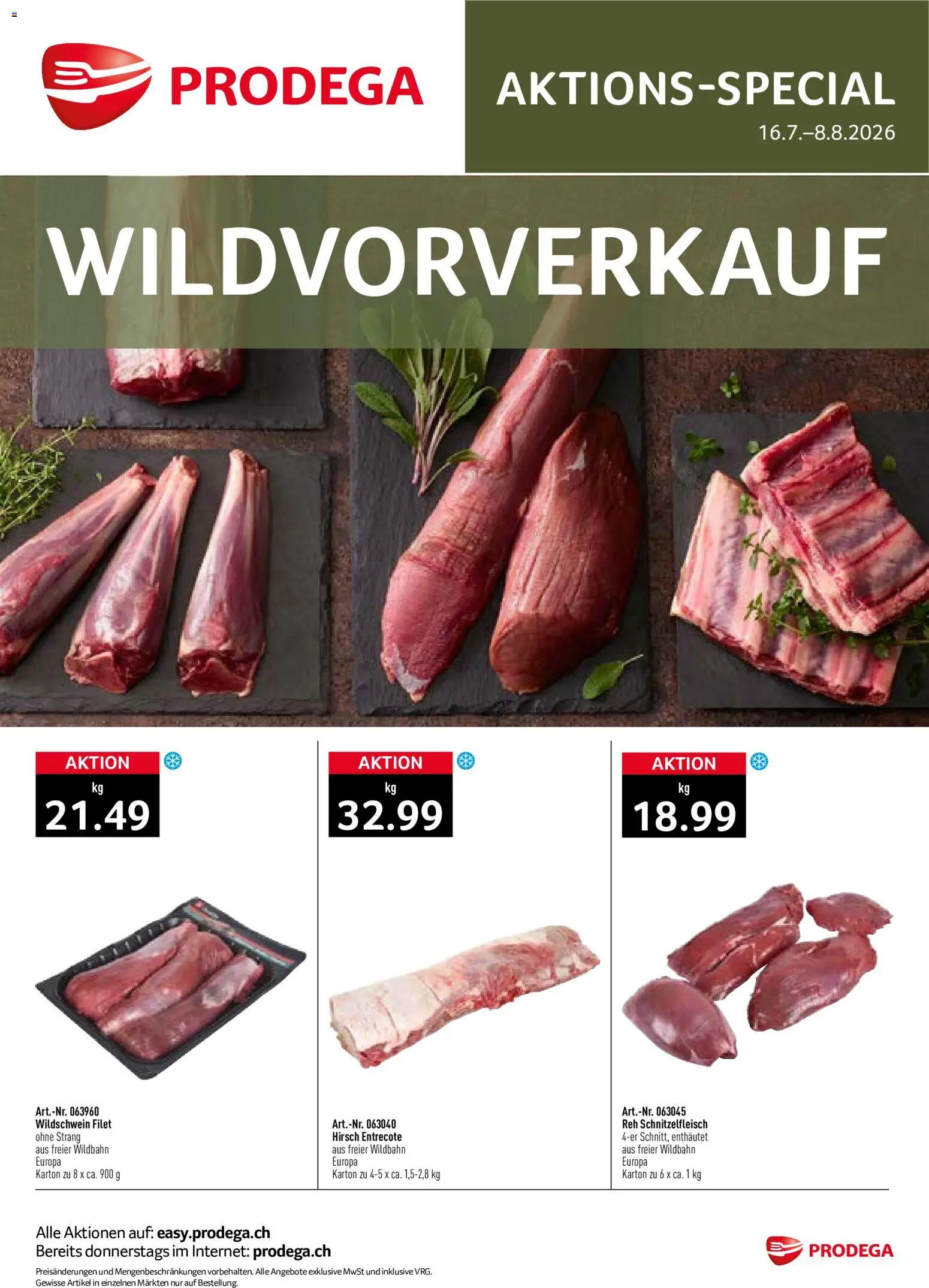 Prodega aktionen Wildvorverkauf | Angebote (16.07.2026 catalogue cover