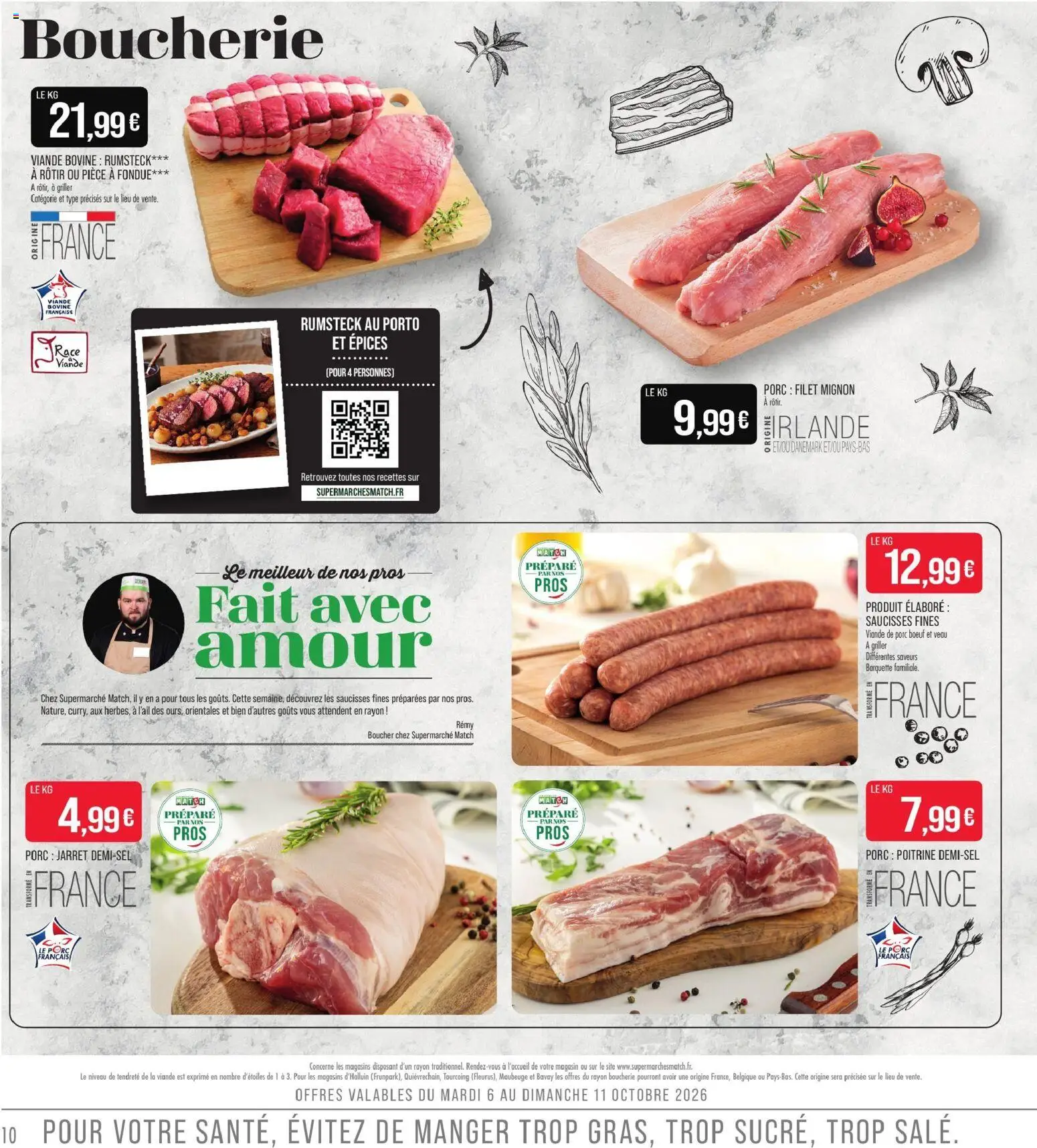 {H1} | Page: 10 | Produits: Viande de porc, Épices, Rumsteck, Porc filet mignon