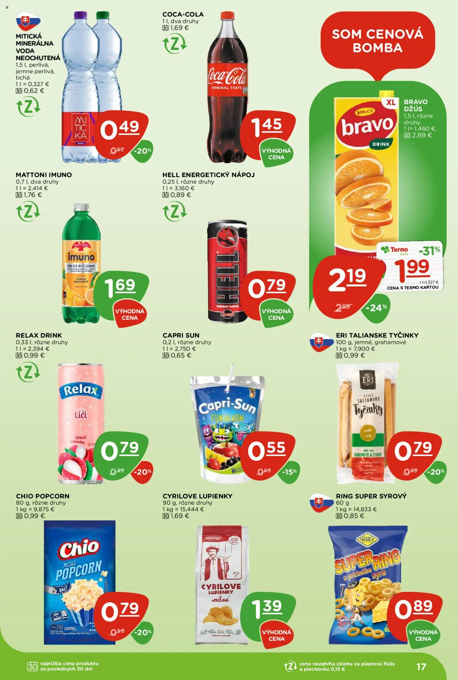 Nové Terno akcie – leták je platný od 21.05.2026 | Strana: 17 | Produkty: Liči, Mattoni, Minerálna voda, Mitická