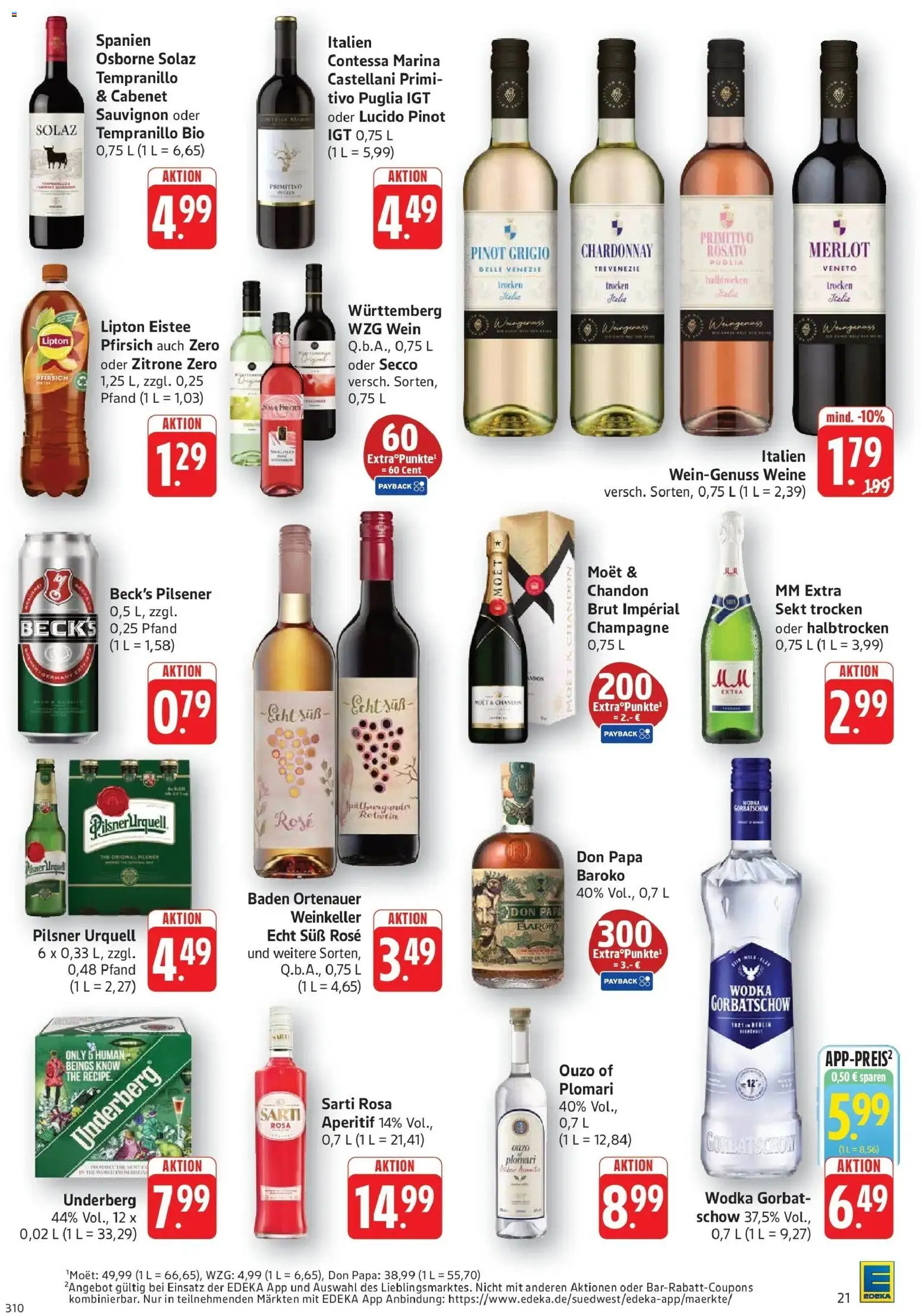 Edeka Prospekt Eislingen (ab 19.10.2026) » Angebote Online | Seite: 23 | Produkte: Sekt, Wodka gorbatschow, Wodka, Underberg