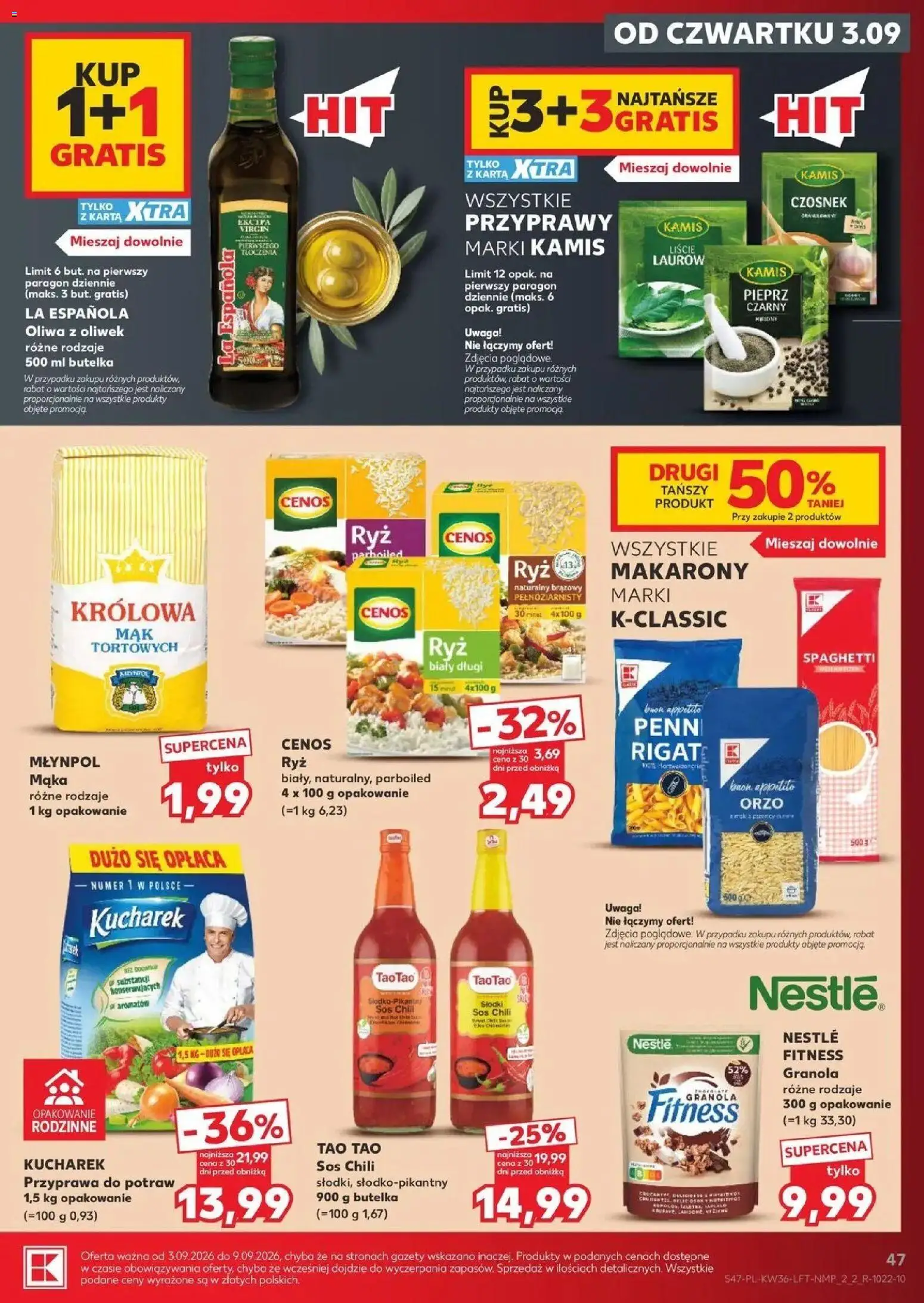 Kaufland gazetka od 03.09.2026 - od jutra PDF | Strona: 47 | Produkty: Chili, Ryż, Makarony, Sos