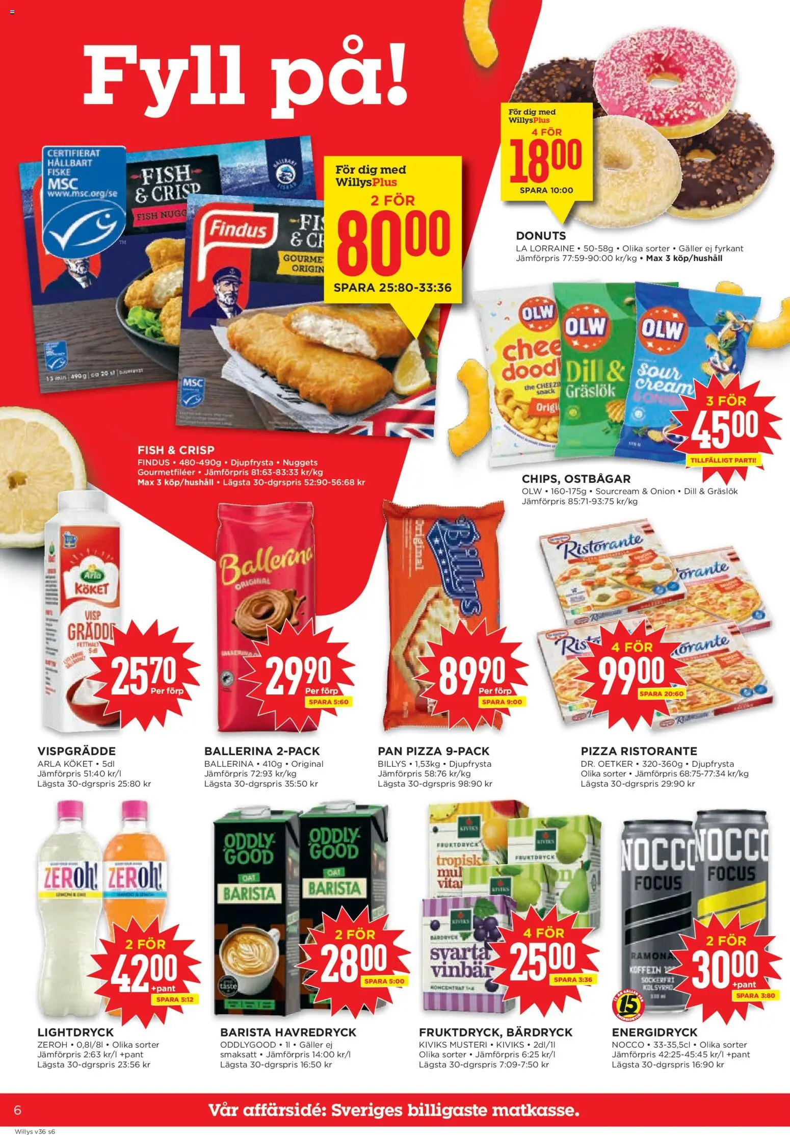 Willys reklamblad aktuell från 31/08/2026 | Sida: 6 | Produkter: Visp, Havredryck, Energidryck, Grädde