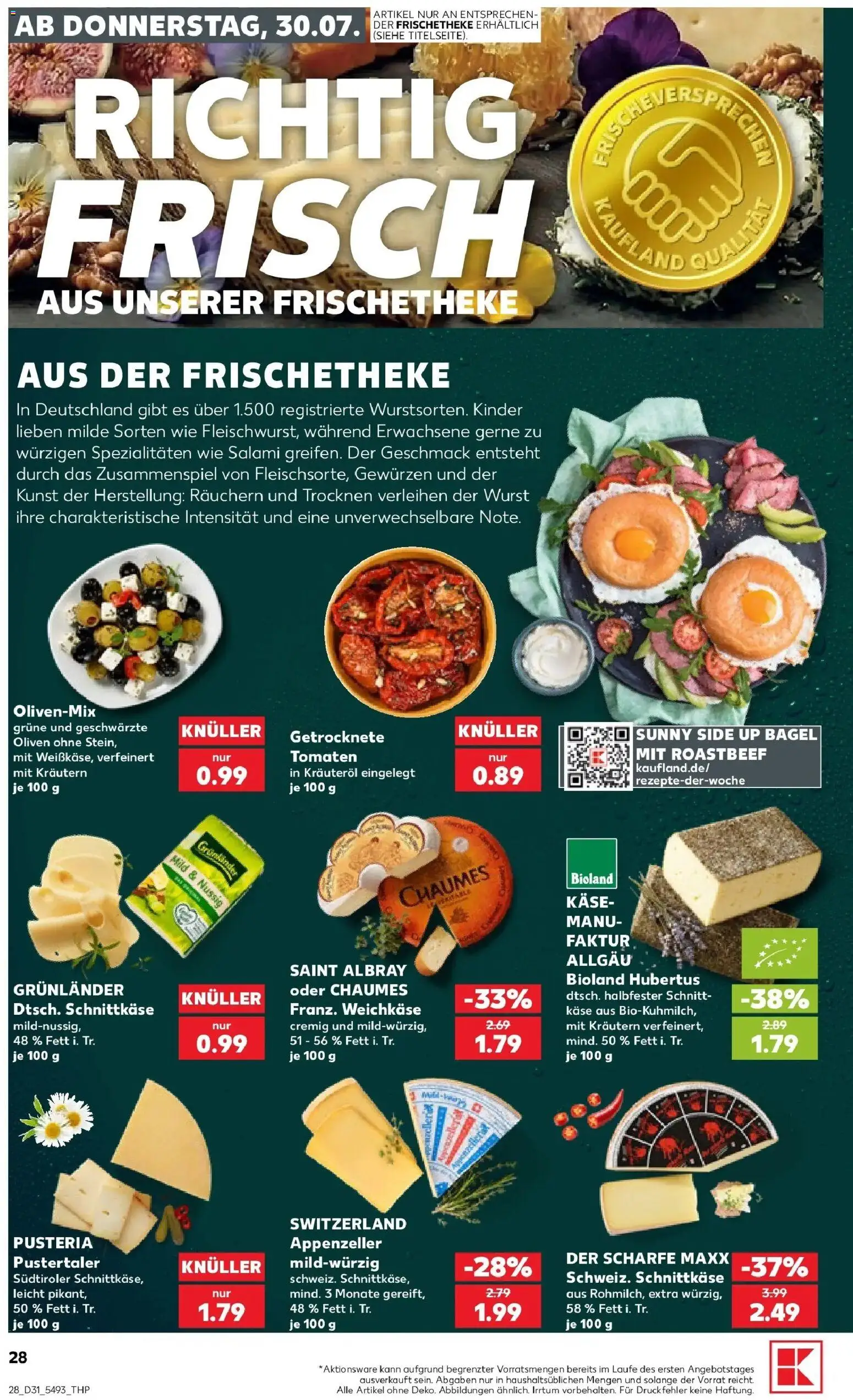 Kaufland Prospekt Haßloch – gültig ab 27.07.2026 | Seite: 37 | Produkte: Käse, Tomaten, Wurst, Salami