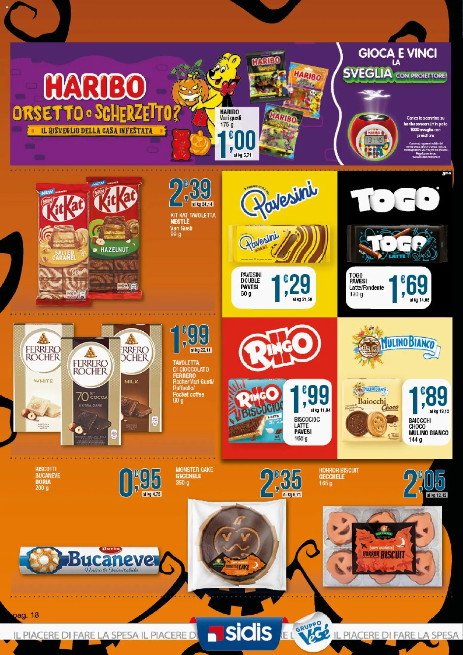 Volantino Sidis del 19/10/2026 | Pagina: 18 | Prodotti: Cioccolato, Latte, Sveglia, Tavoletta