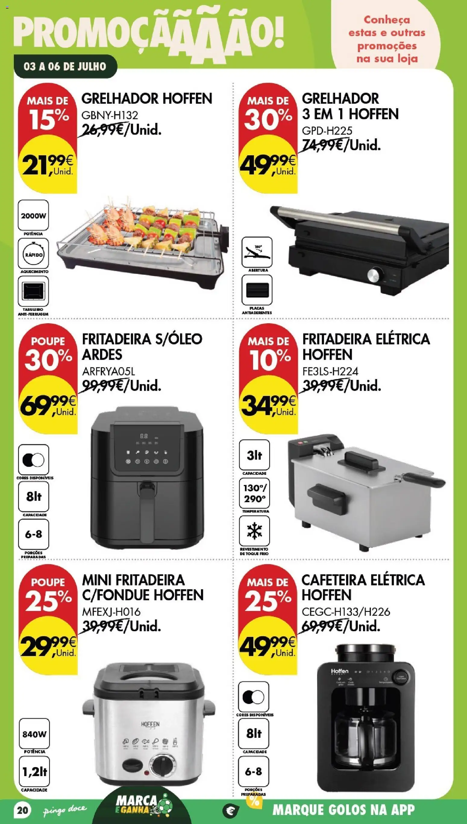 Pingo Doce Poupe este Fim de Semana │ válido de 03/07/2026 | Página: 18 | Produtos: Fritadeira elétrica, Cafeteira, Cafeteira elétrica