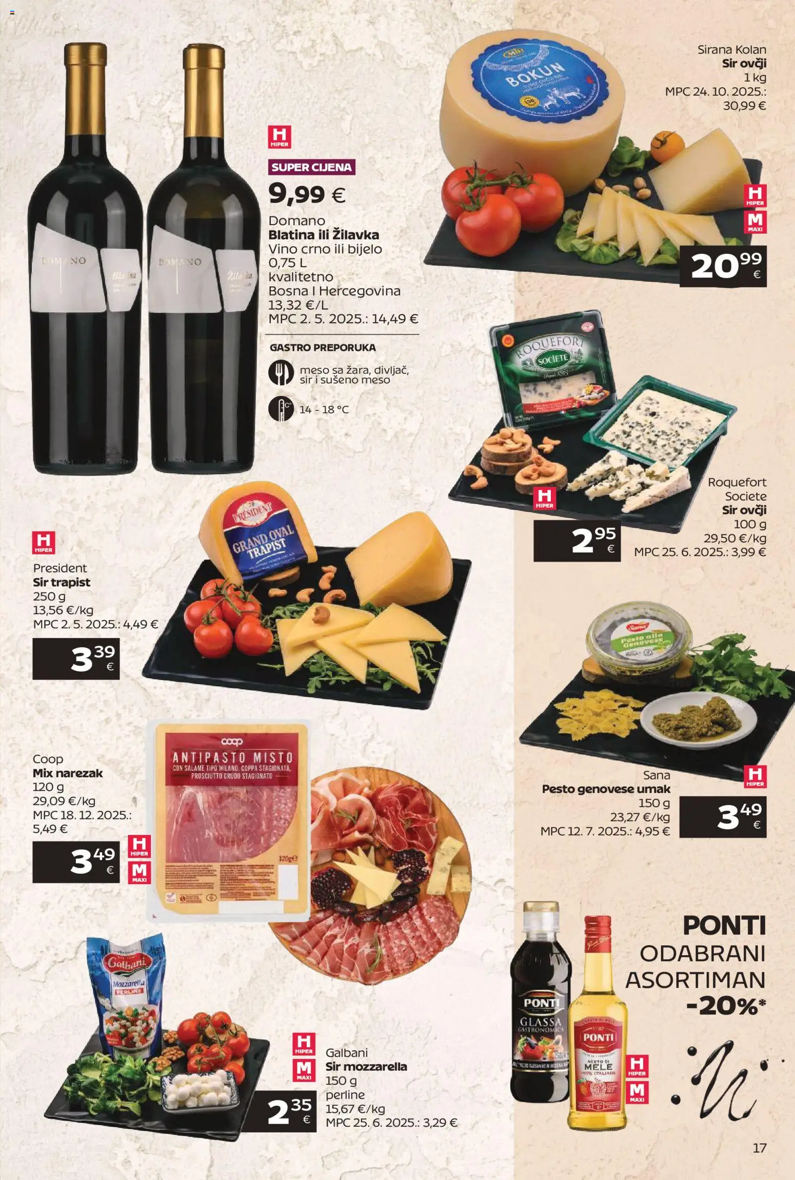 Tommy katalog | vrijedi od 09.03.2026 | Stranica: 17 | Proizvodi: Sir, Vino, Narezak, Umak