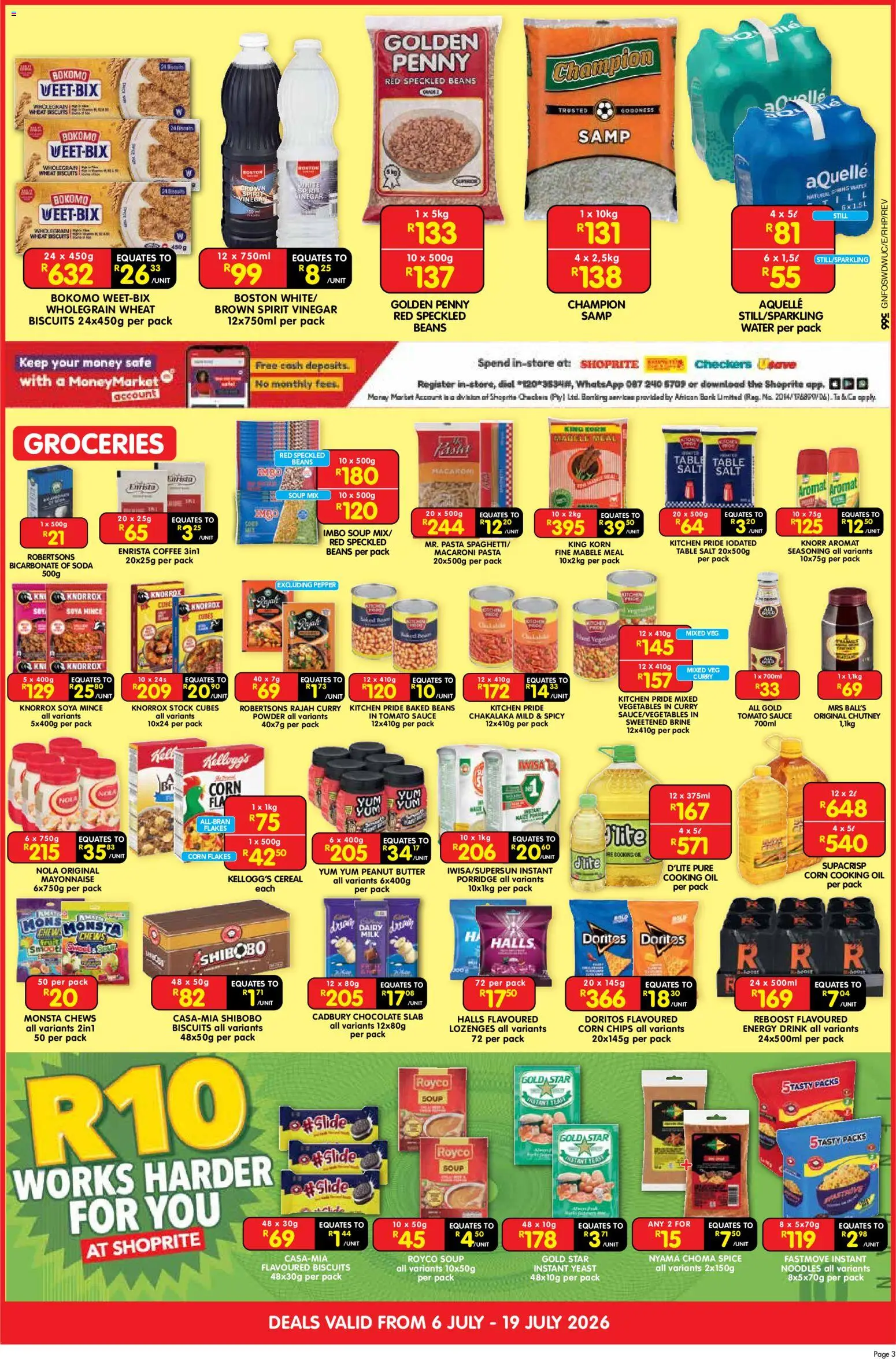 New Shoprite catalogue – valid from 06/07/2026 | Page: 3 | Products: Butter, Powder, Seasoning, Vegetables