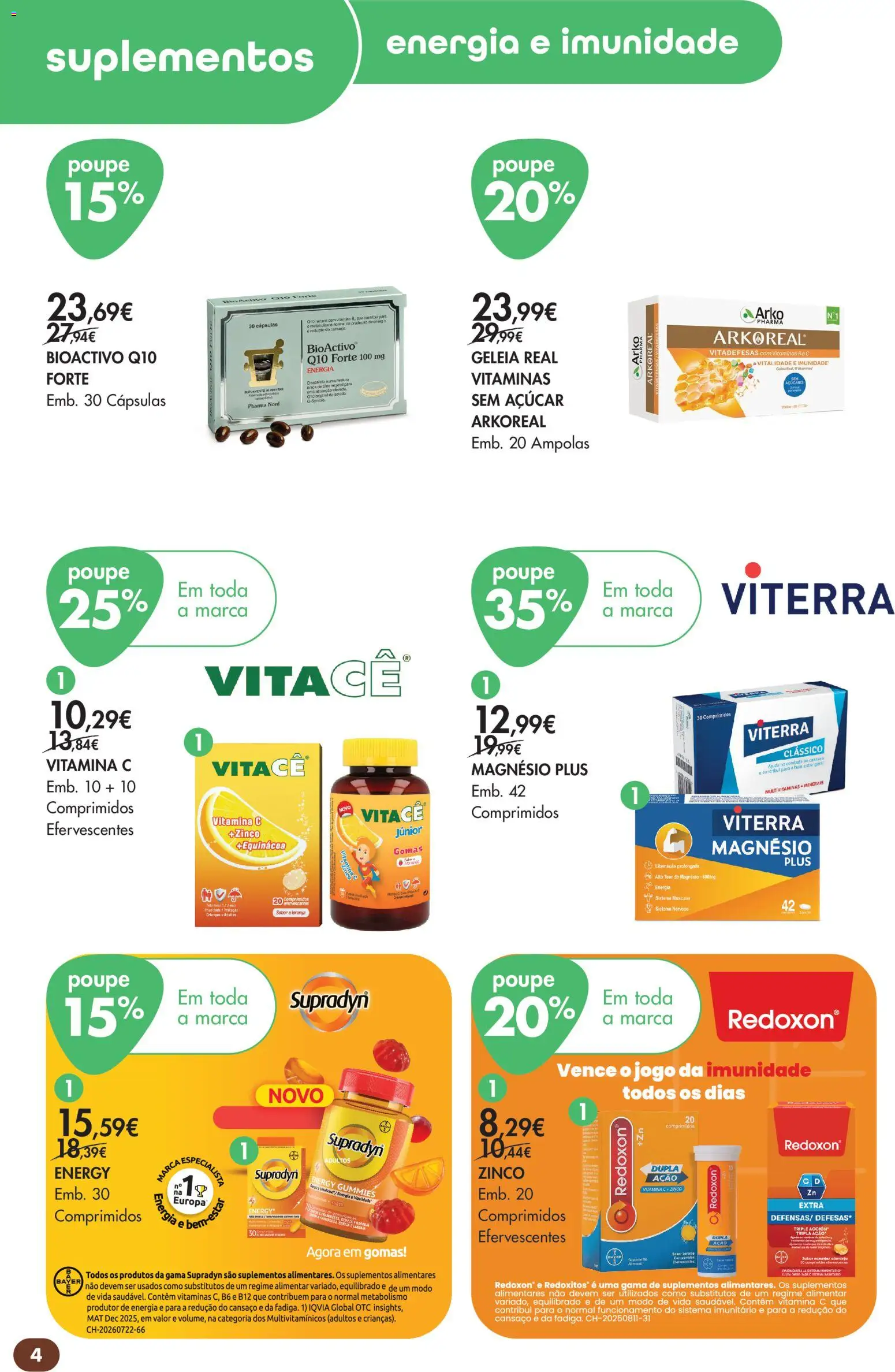 Pingo Doce folheto Bem Estar Outono Lojas │ válido de 20/10/2026 | Página: 4 | Produtos: Multivitaminas, Geleia, Vitamina c, Gomas