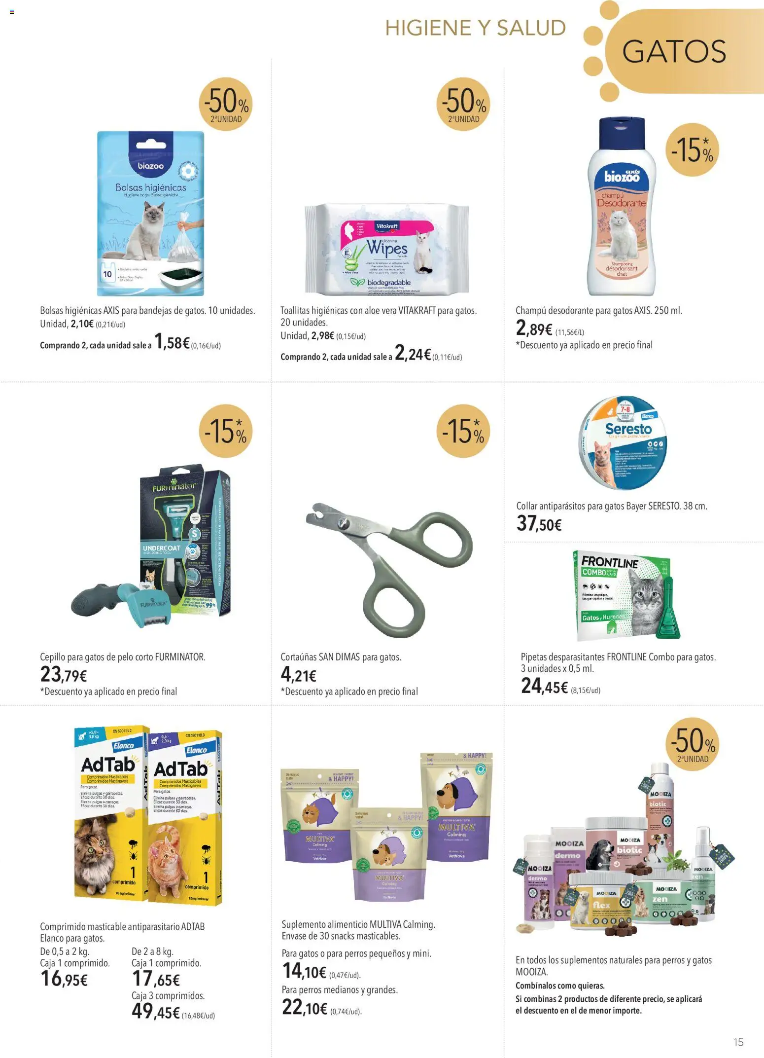 El Corte Inglés Mascota │ válido desde el 01/09/2026 | Página: 15 | Productos: Champú, Desodorante, Cortaúñas, Aloe Vera
