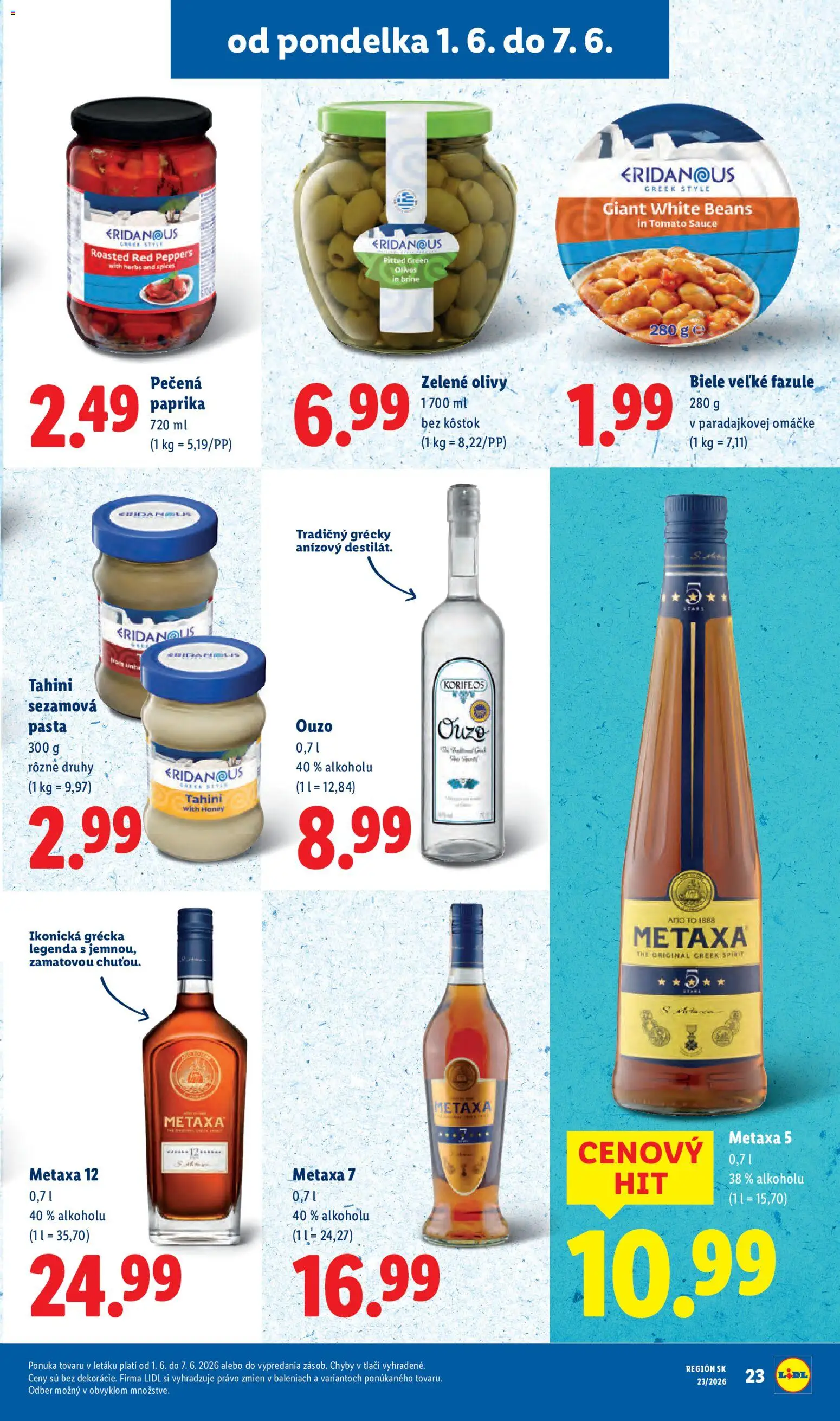 Nové Lidl akcie – leták je platný od 01.06.2026 | Strana: 33 | Produkty: Paprika, Metaxa