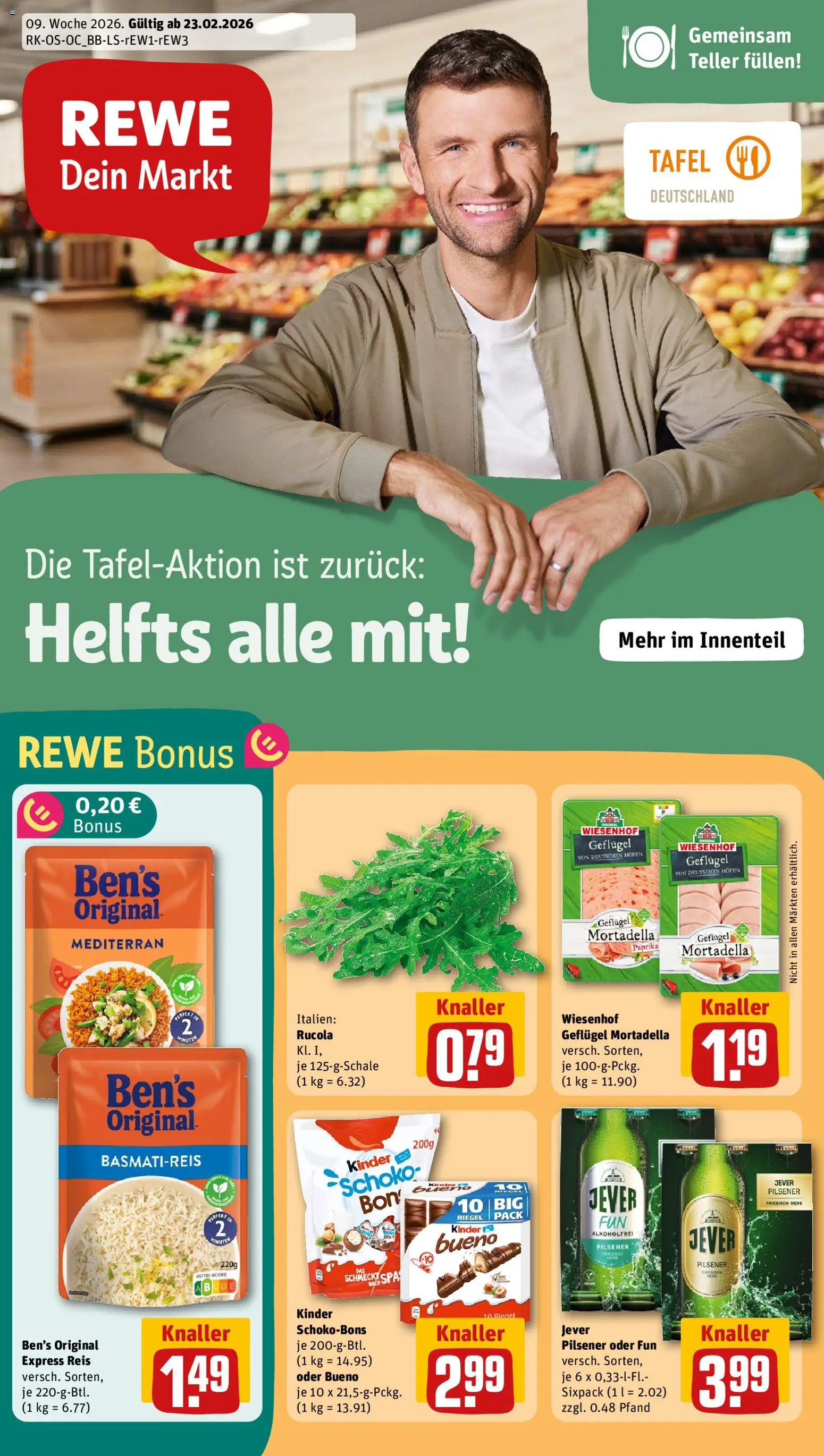Rewe Prospekt 	 – gültig ab 23.02.2026 | Seite: 1 | Produkte: Basmatireis, Paprika, Jever, Reis