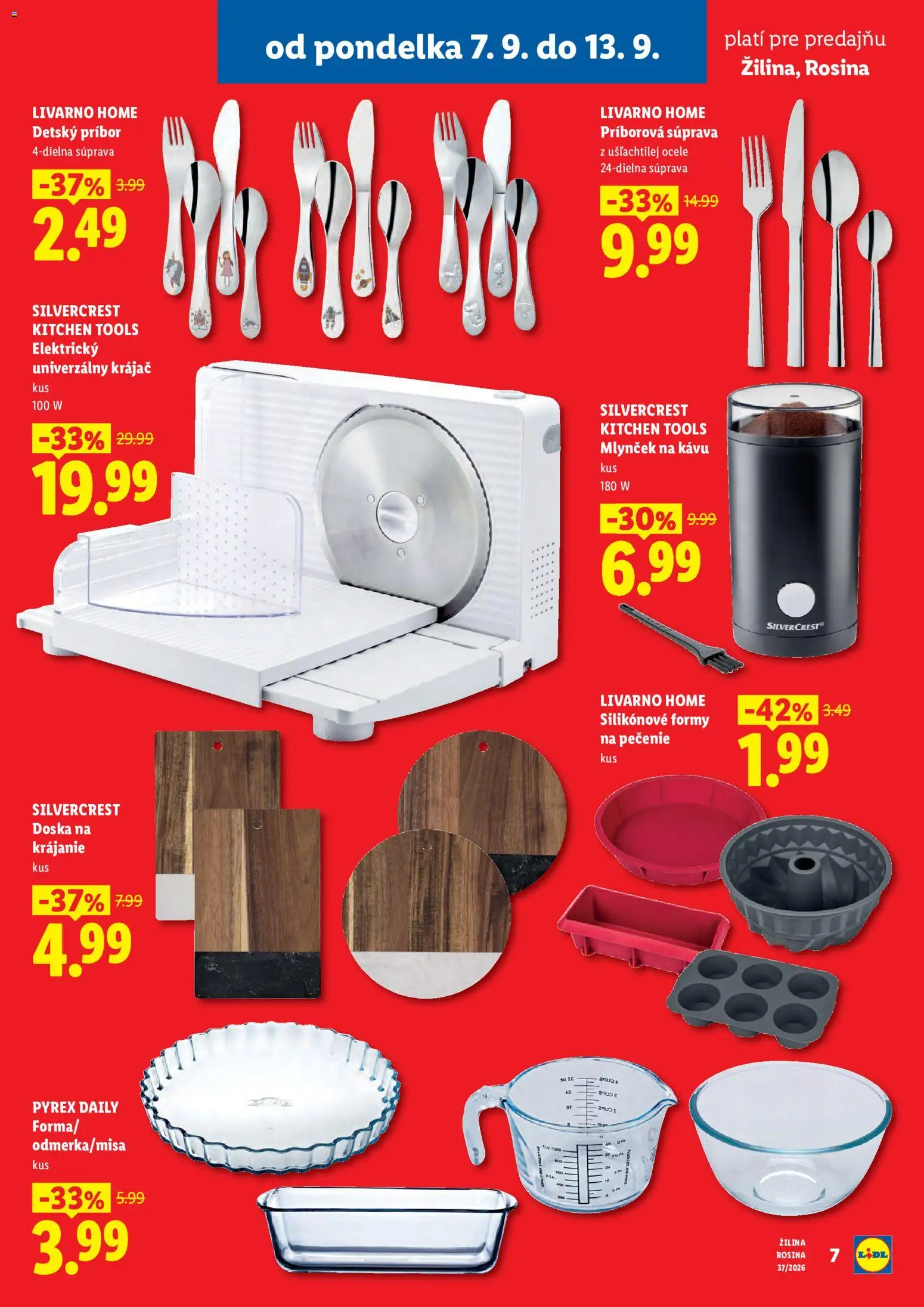 Nové Lidl akcie – leták je platný od 07.09.2026 | Strana: 7 | Produkty: Mlynček na kávu, Detský príbor, Krájač, Mlynček