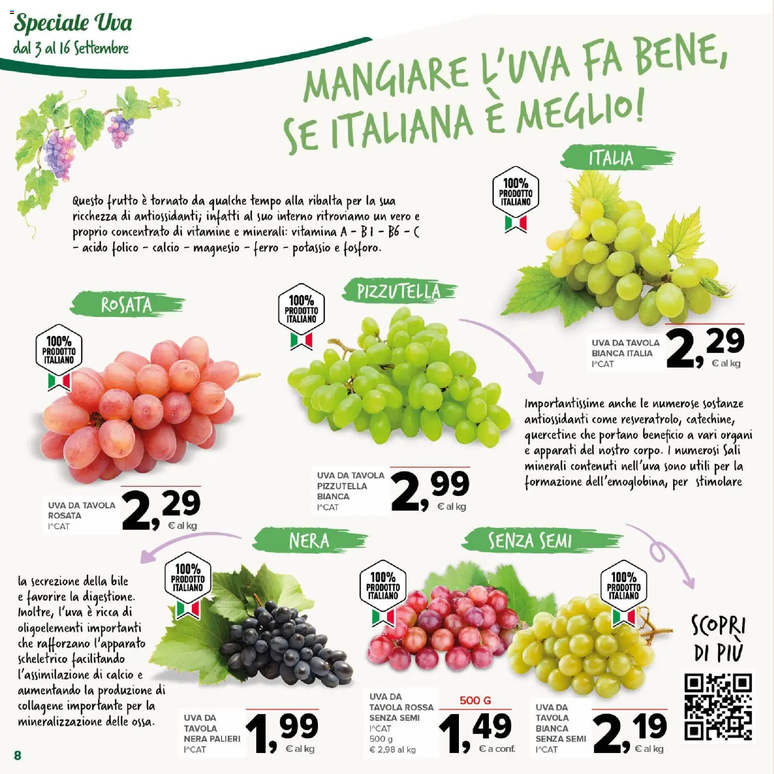 Volantino Todis del 03/09/2026 | Pagina: 8 | Prodotti: Uva, Ferro