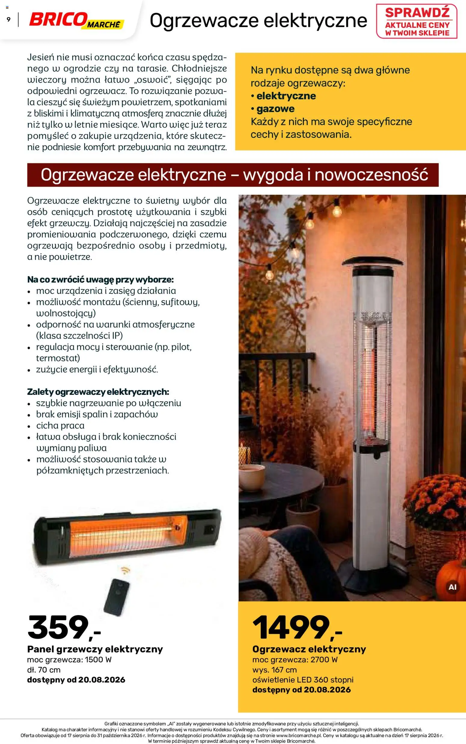 Brico Marché gazetka - Jesienne Inspiracje od 17.08.2026 | Strona: 9 | Produkty: Oświetlenie