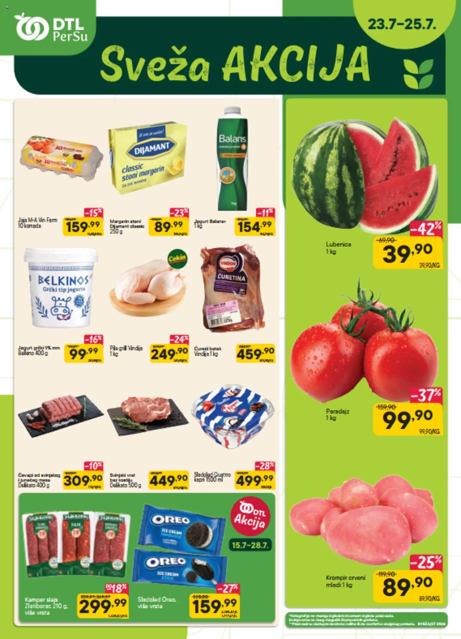 PerSu katalog - važi od 23.07.2026 | Strana: 1 | Proizvode: Oreo, Krompir, Lubenica, Margarin