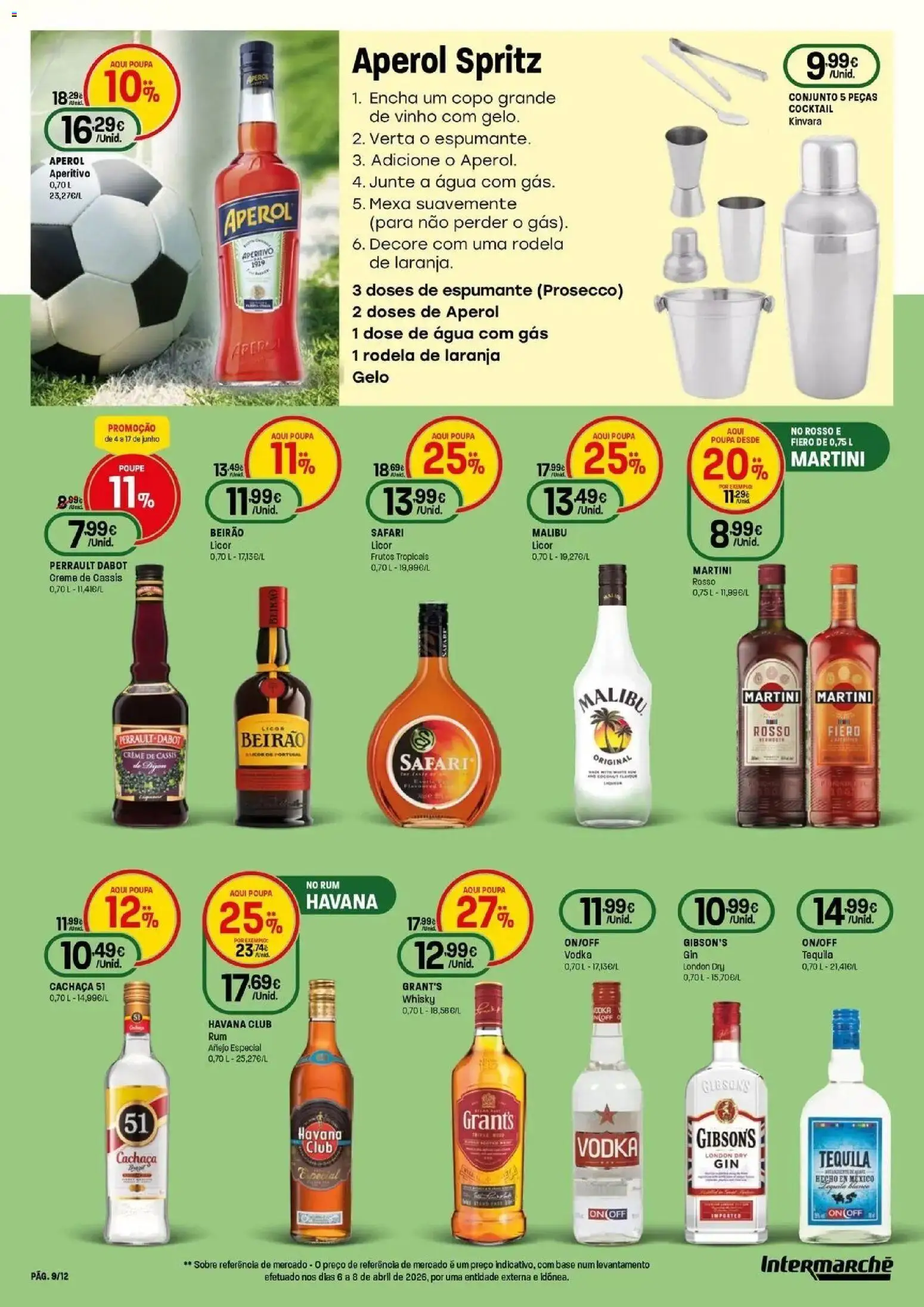 Intermarché O melhor mundial serve-se em casa │ válido de 04.06.2026 | Página: 9 | Produtos: Agua, Whisky, Base, Tequila