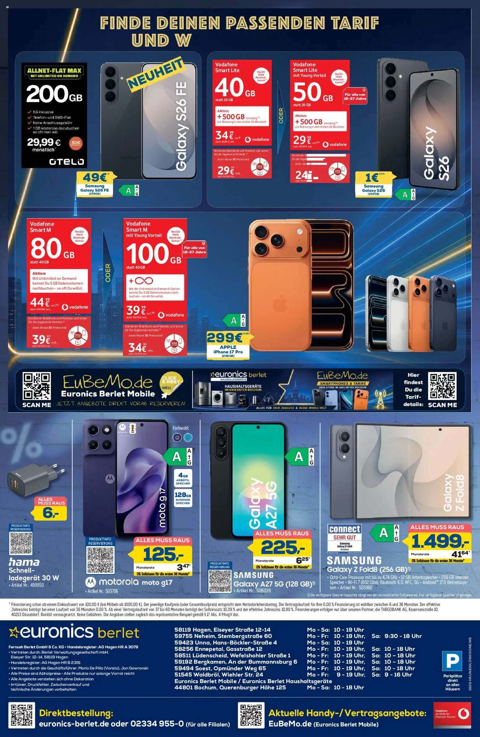Euronics Prospekt Berlet – gültig ab 10.09.2026 | Seite: 8 | Produkte: Samsung, Smartphones, Ladegerät, Telefon