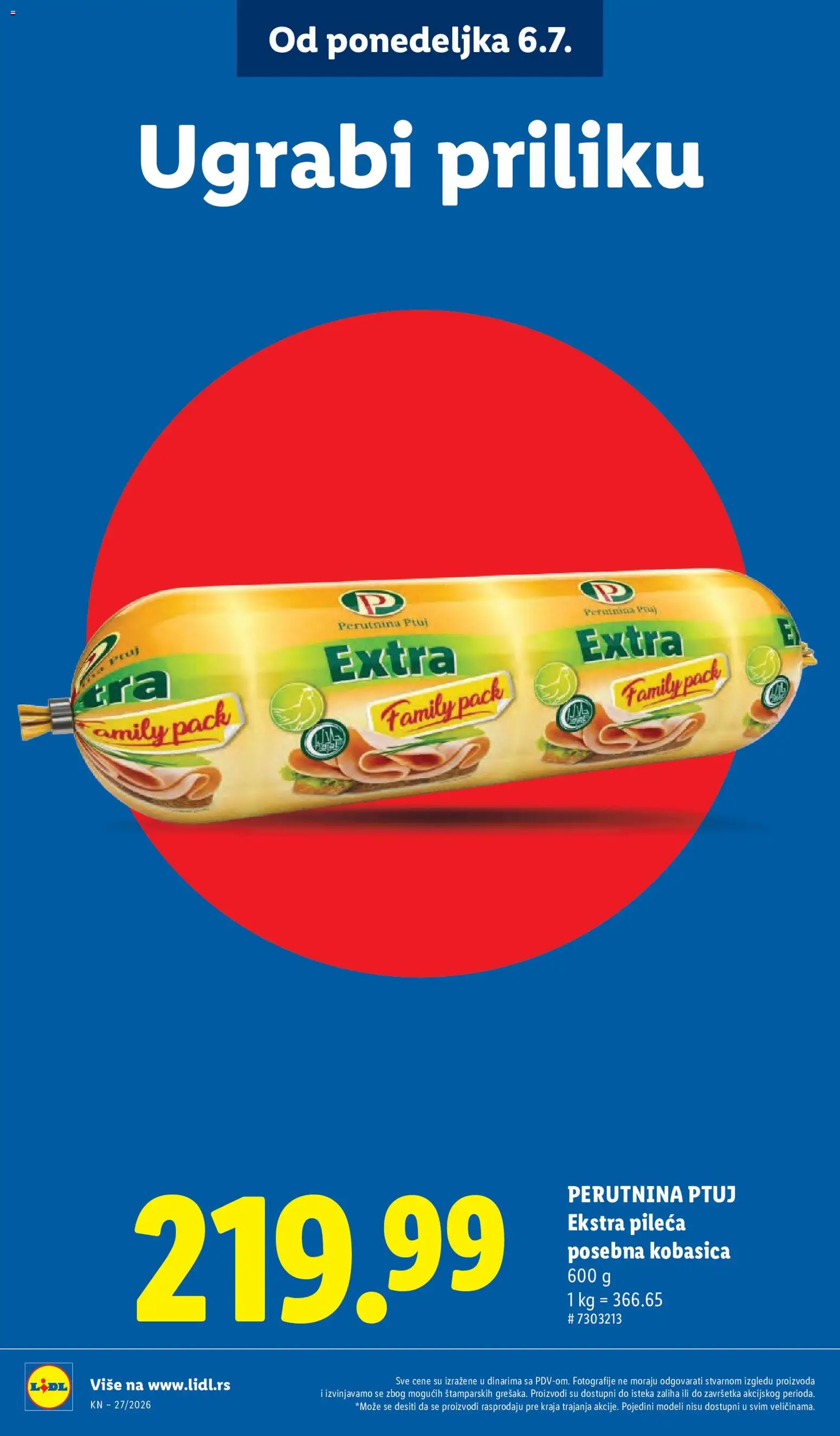 Lidl katalog - važi od 02.07.2026 | Strana: 12 | Proizvode: Perutnina Ptuj, Kobasica