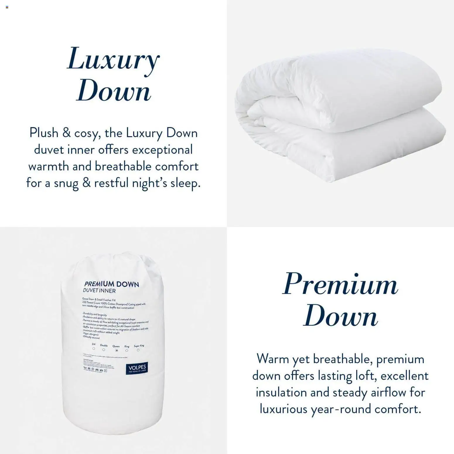 New Volpes catalogue – valid from 19/08/2026 | Page: 4 | Products: Duvet, Box