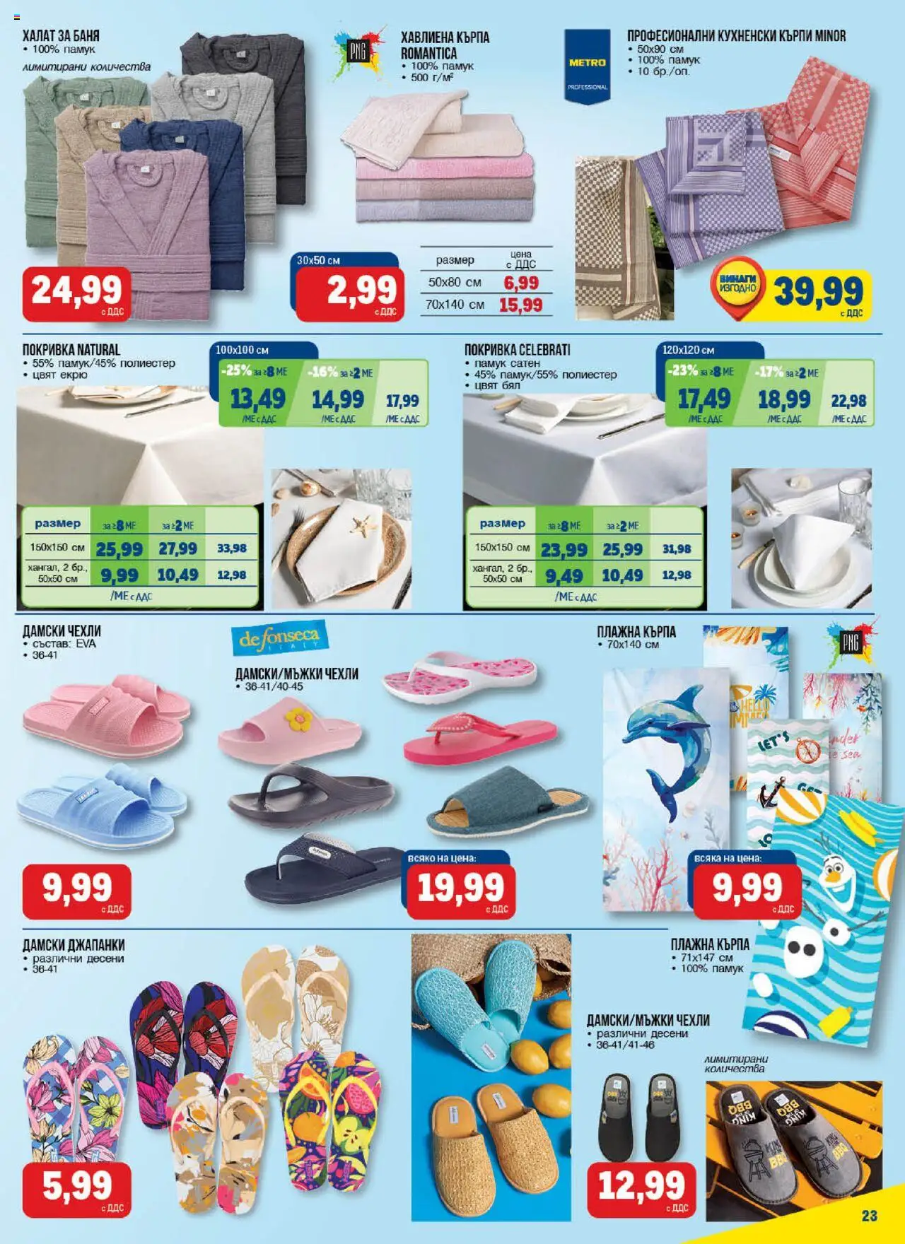 {H1} | Страница: 23 | Продукти: Джапанки, Памук, Кухненски кърпи, Кърпа
